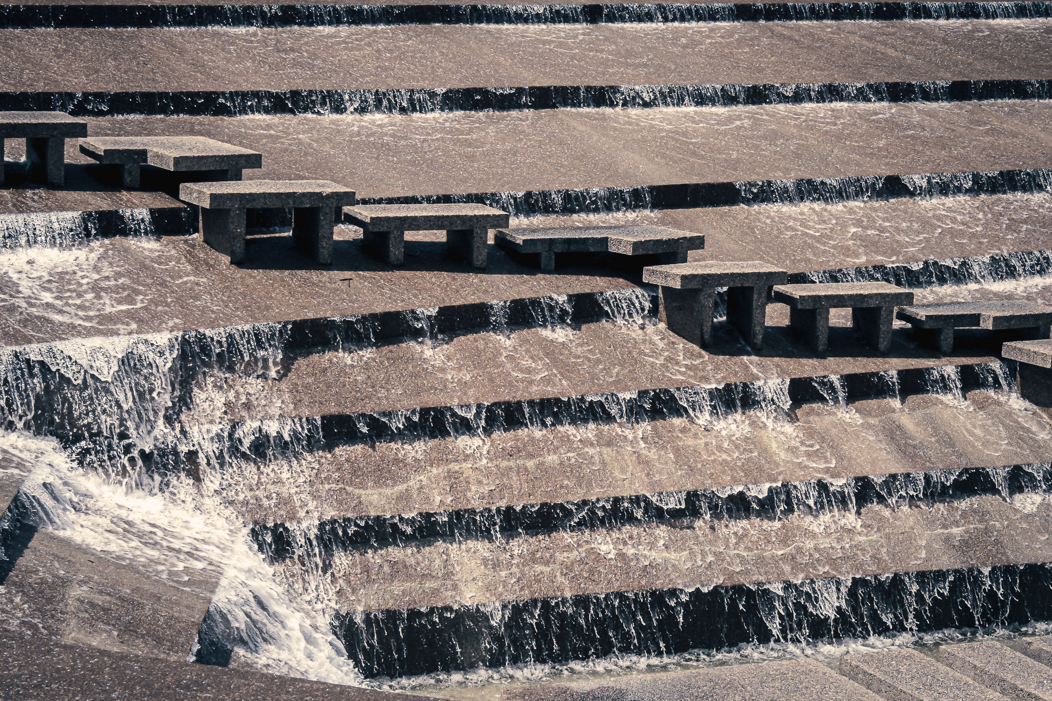 Steps at the Philip Johnson-designed Fort Worth Water Gardens.