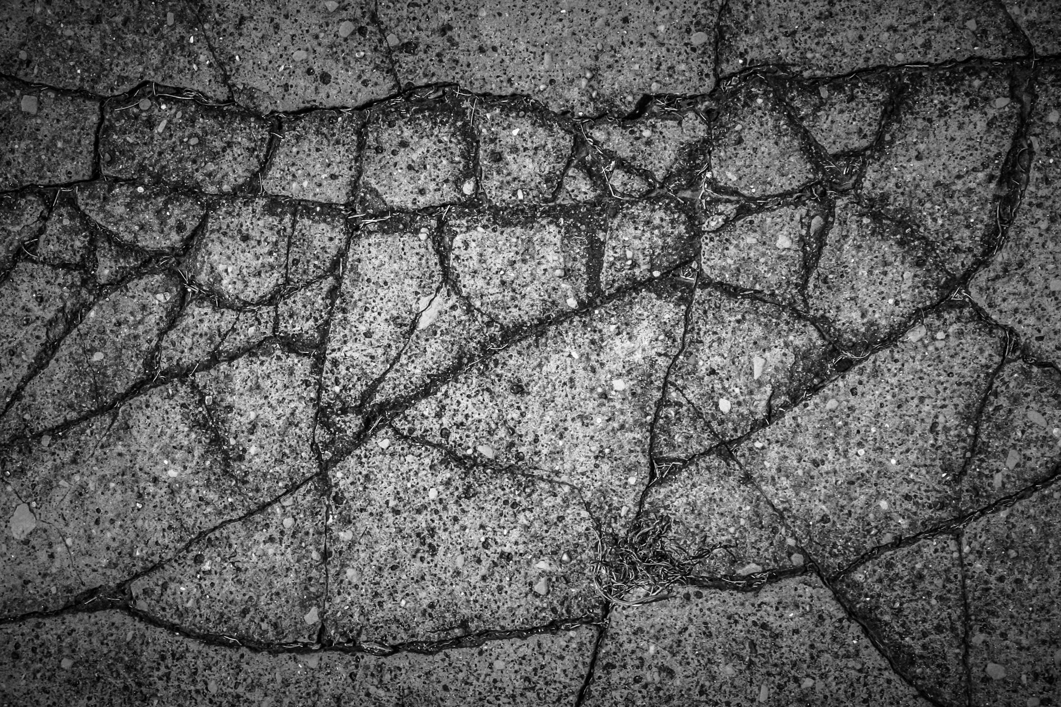 Ethereal sidewalk cracks in Downtown Tyler, Texas.