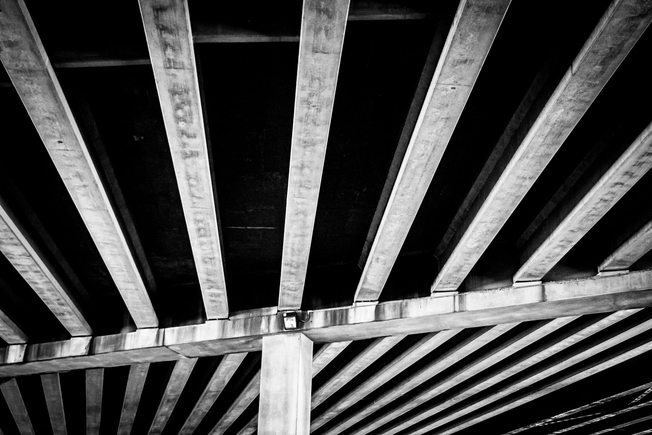 The underside of Dallas' Woodall Rogers Freeway between Downtown and Uptown.
