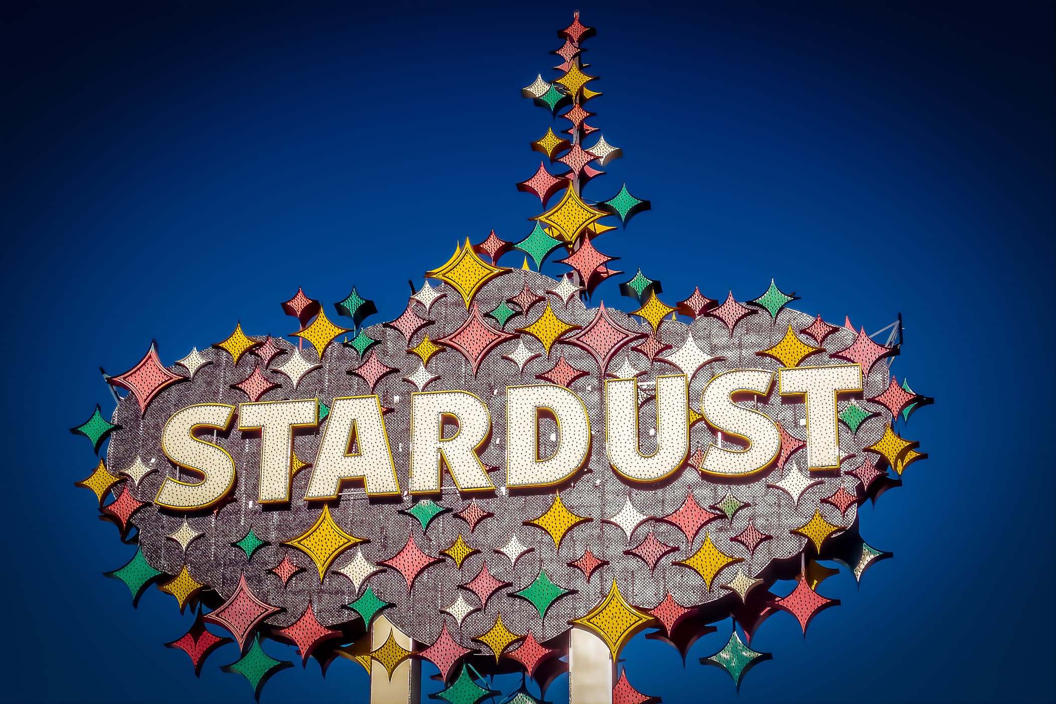 The sign at the Stardust Casino in Las Vegas shortly before it was torn down in 2007.