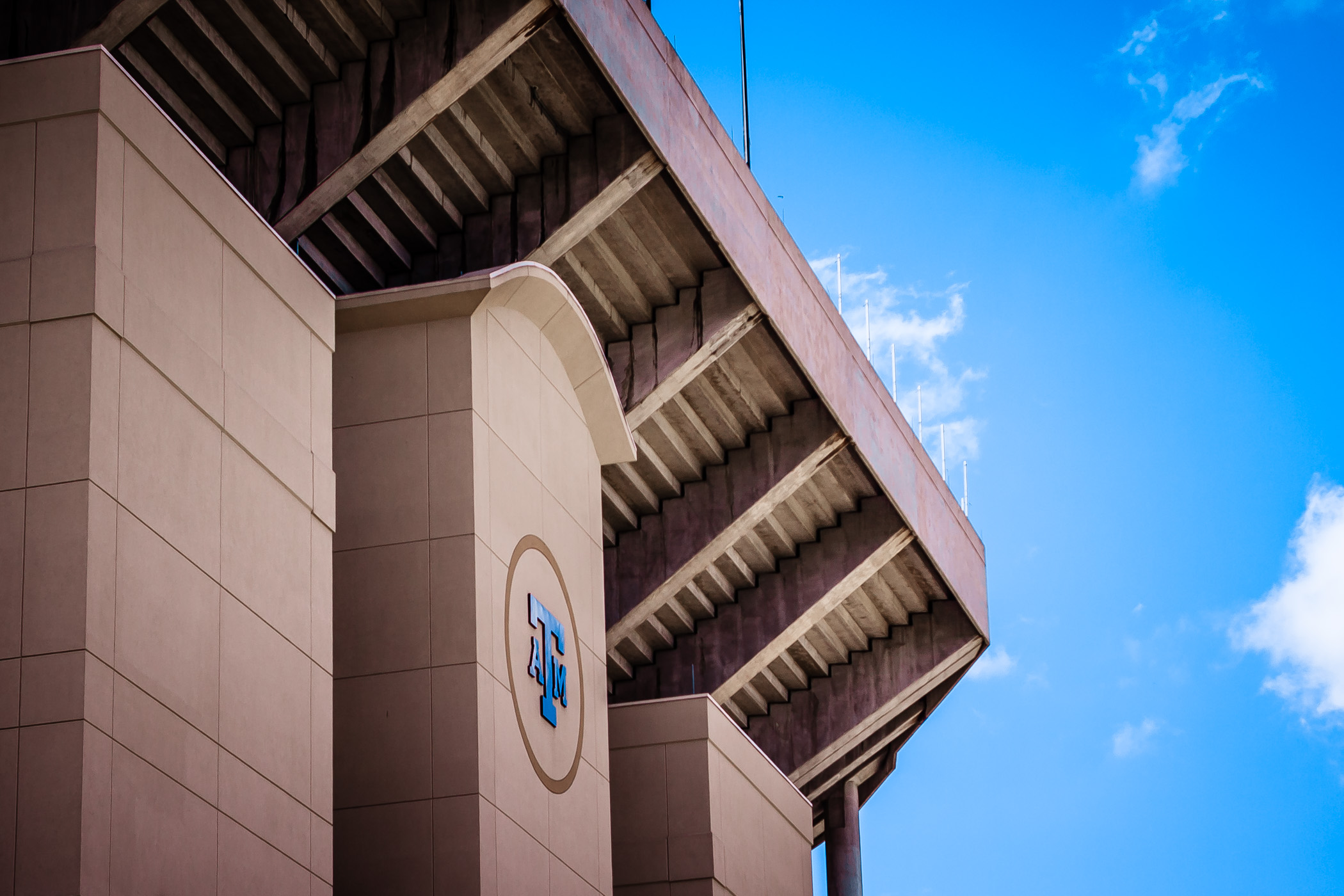 Exterior detail of Kyle Field, Texas A&M University's football stadium.