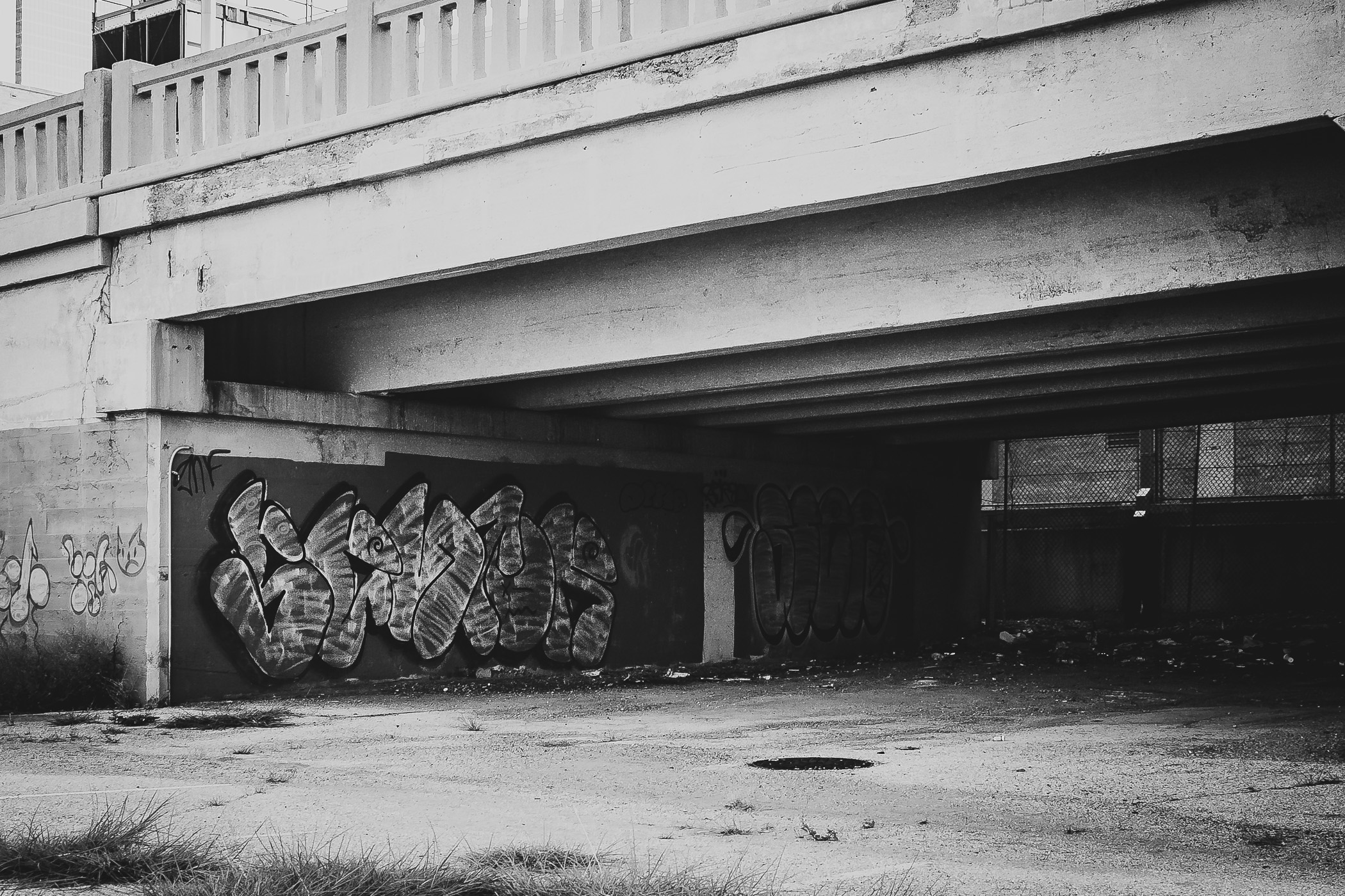 Graffiti and decay in Dallas' Reunion area.