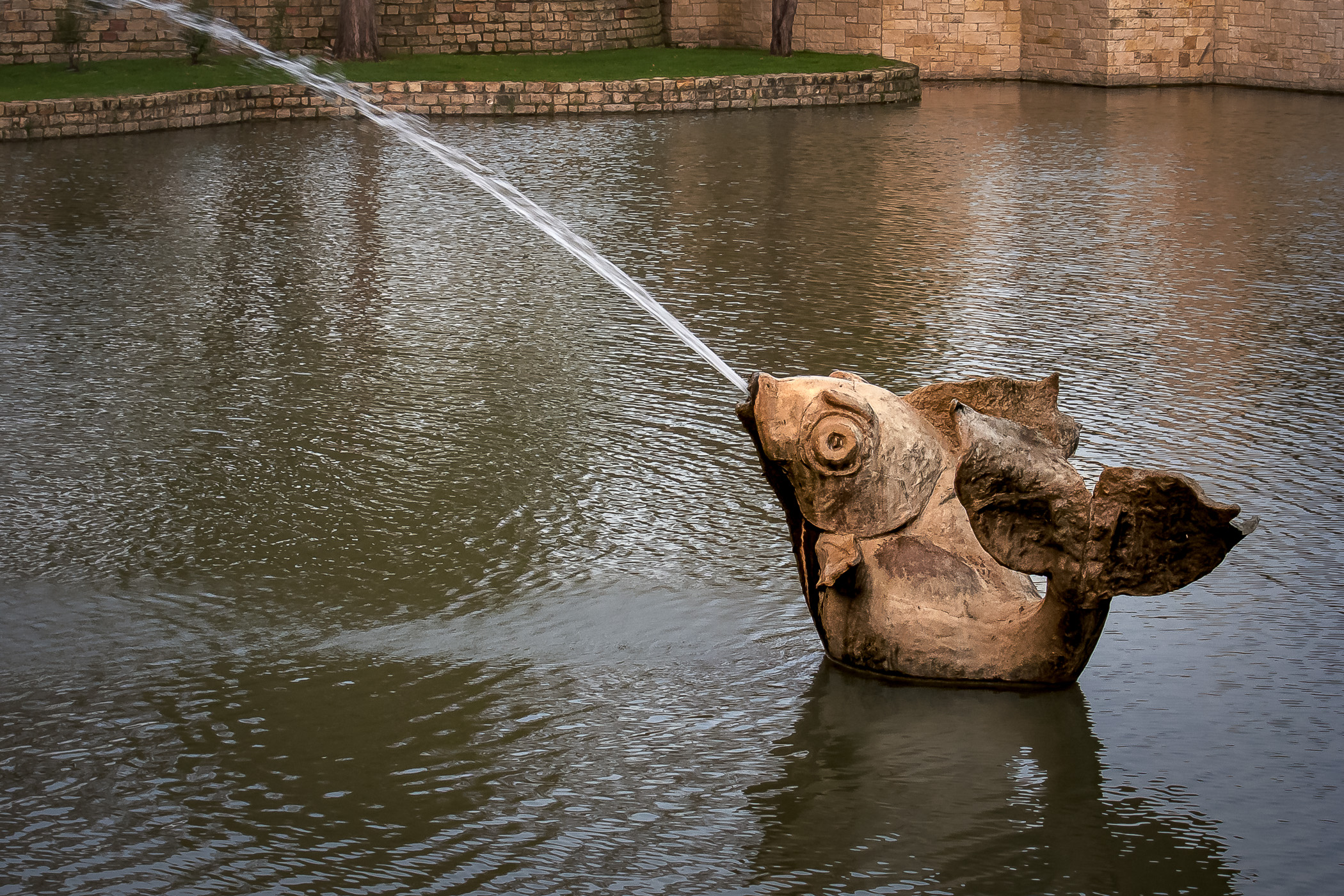 A fountain in a shopping center in Far North Dallas.