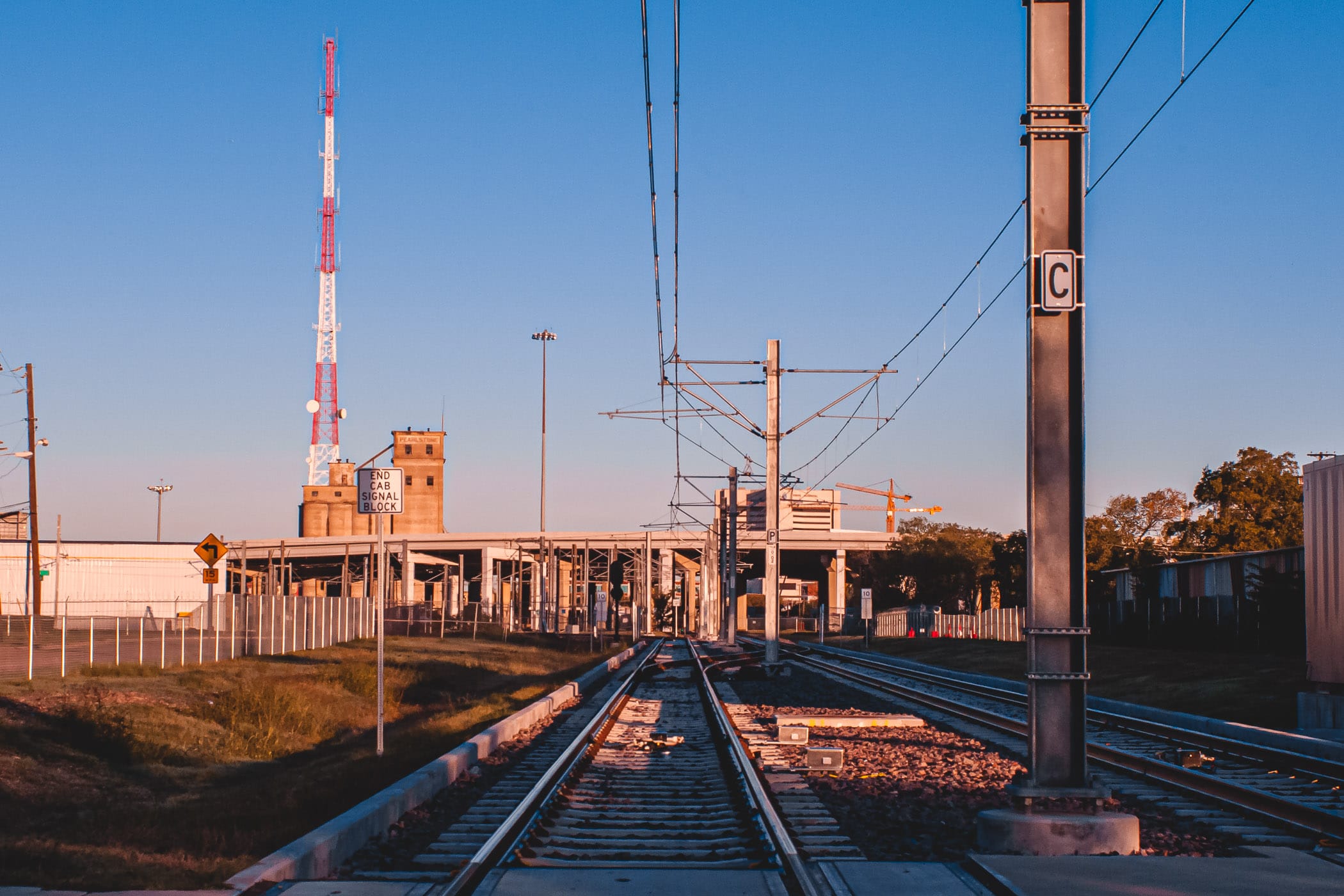 DART rail tracks near Fair Park in Dallas.