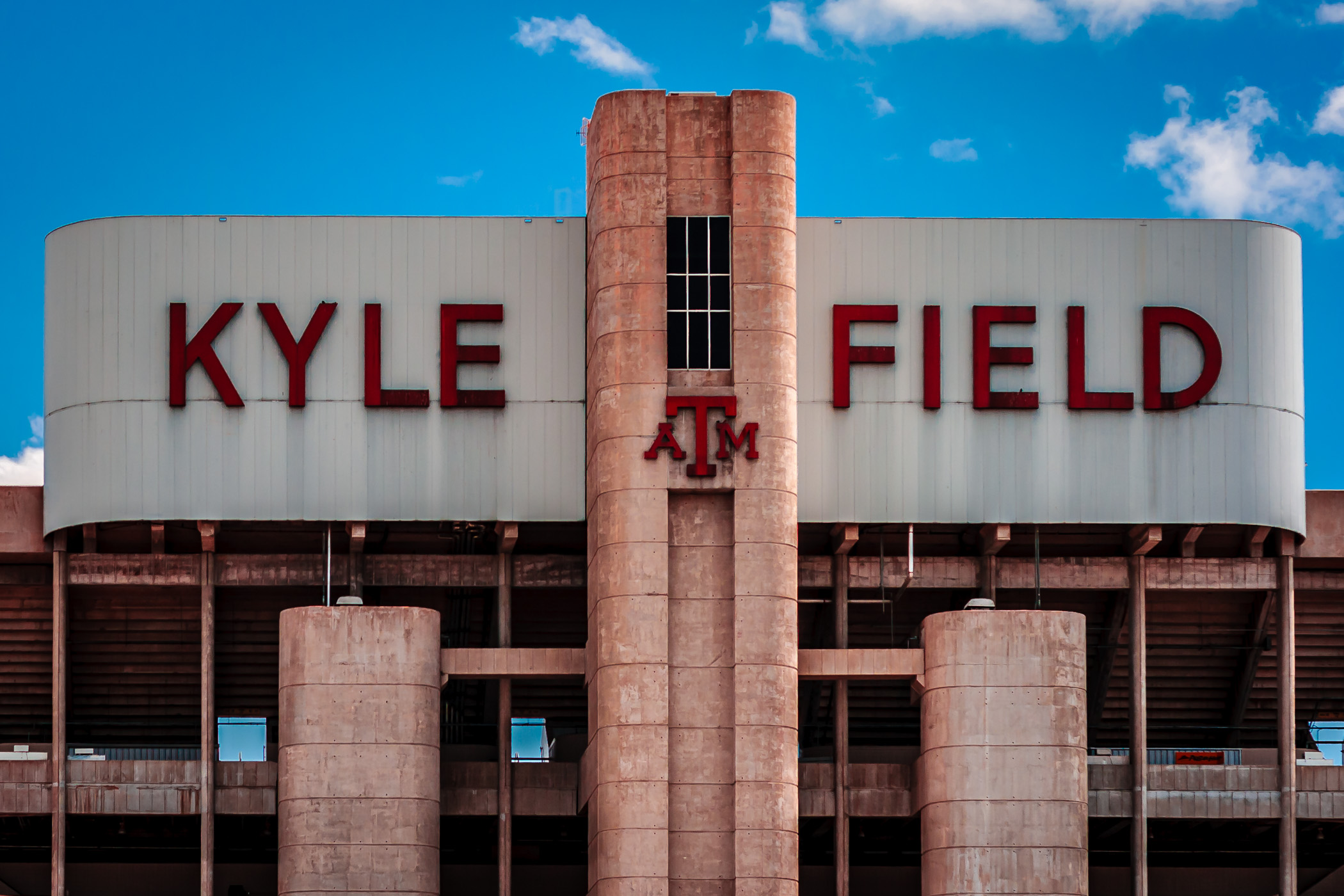 Exterior detail of Kyle Field—Texas A&M University's football stadium—before its 2013-2015 renovation.