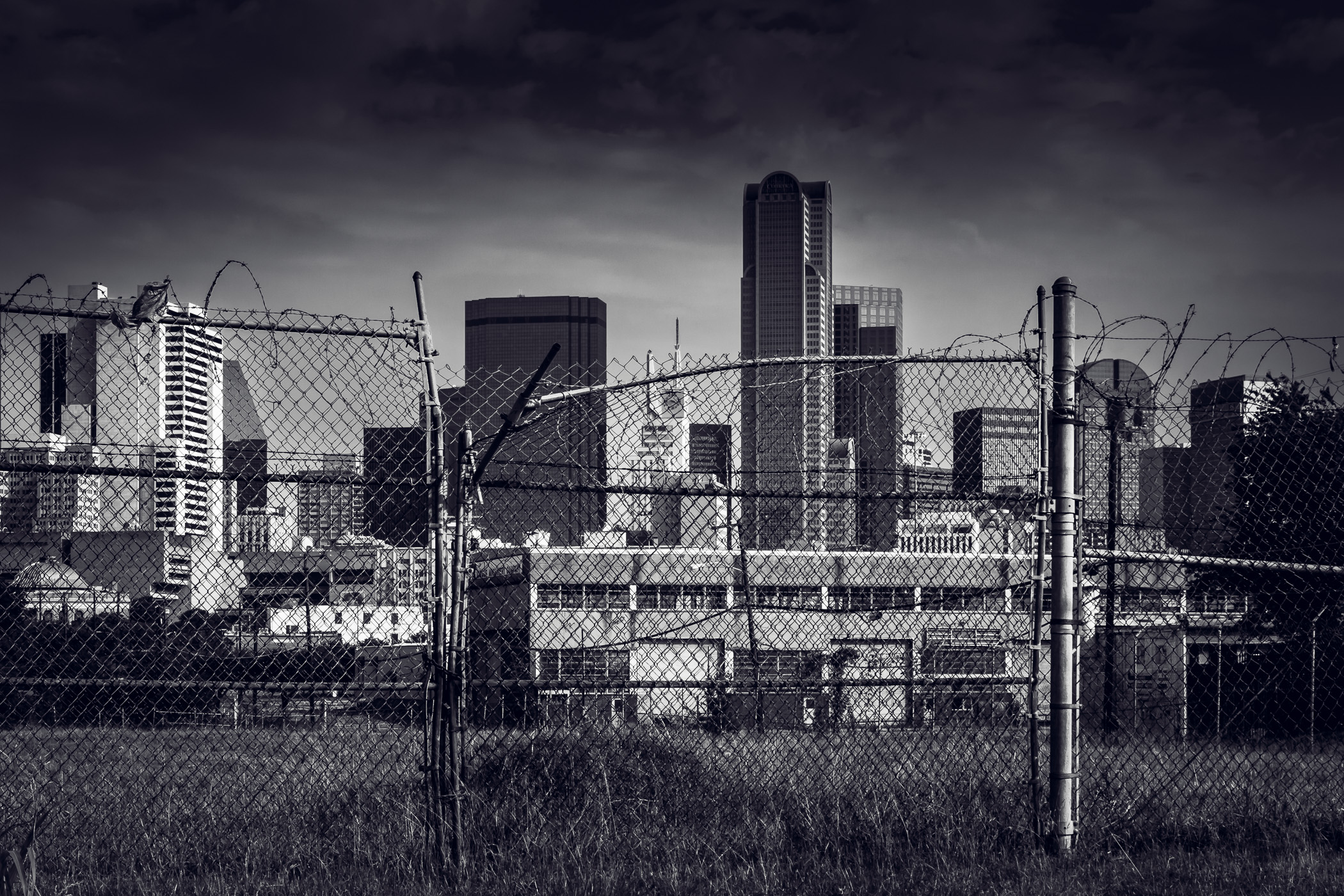 The Dallas Skyline as seen from an abandoned lot in The Cedars.