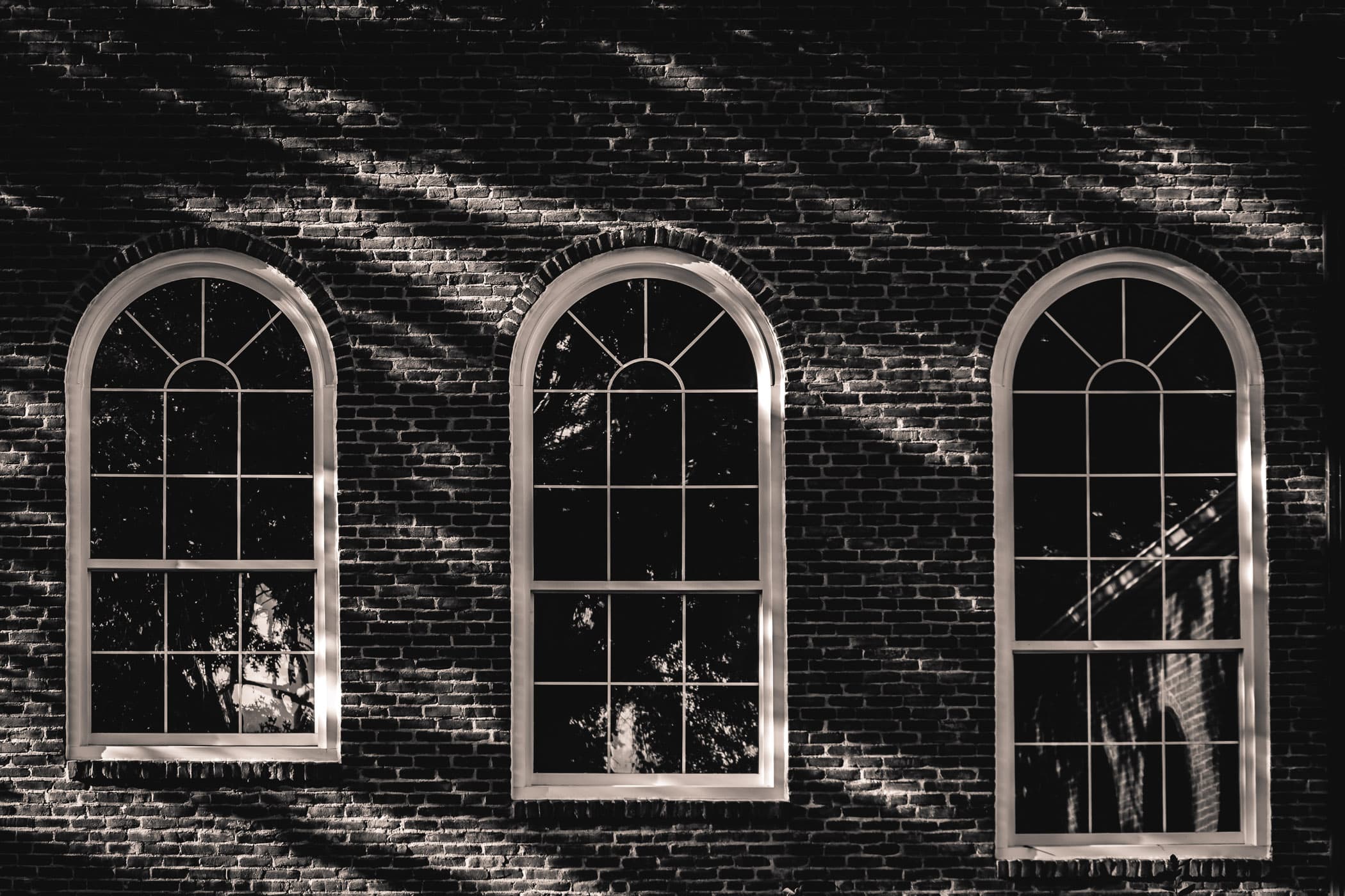 A trio of windows spotted on the campus of Tyler Junior College, Tyler, Texas.