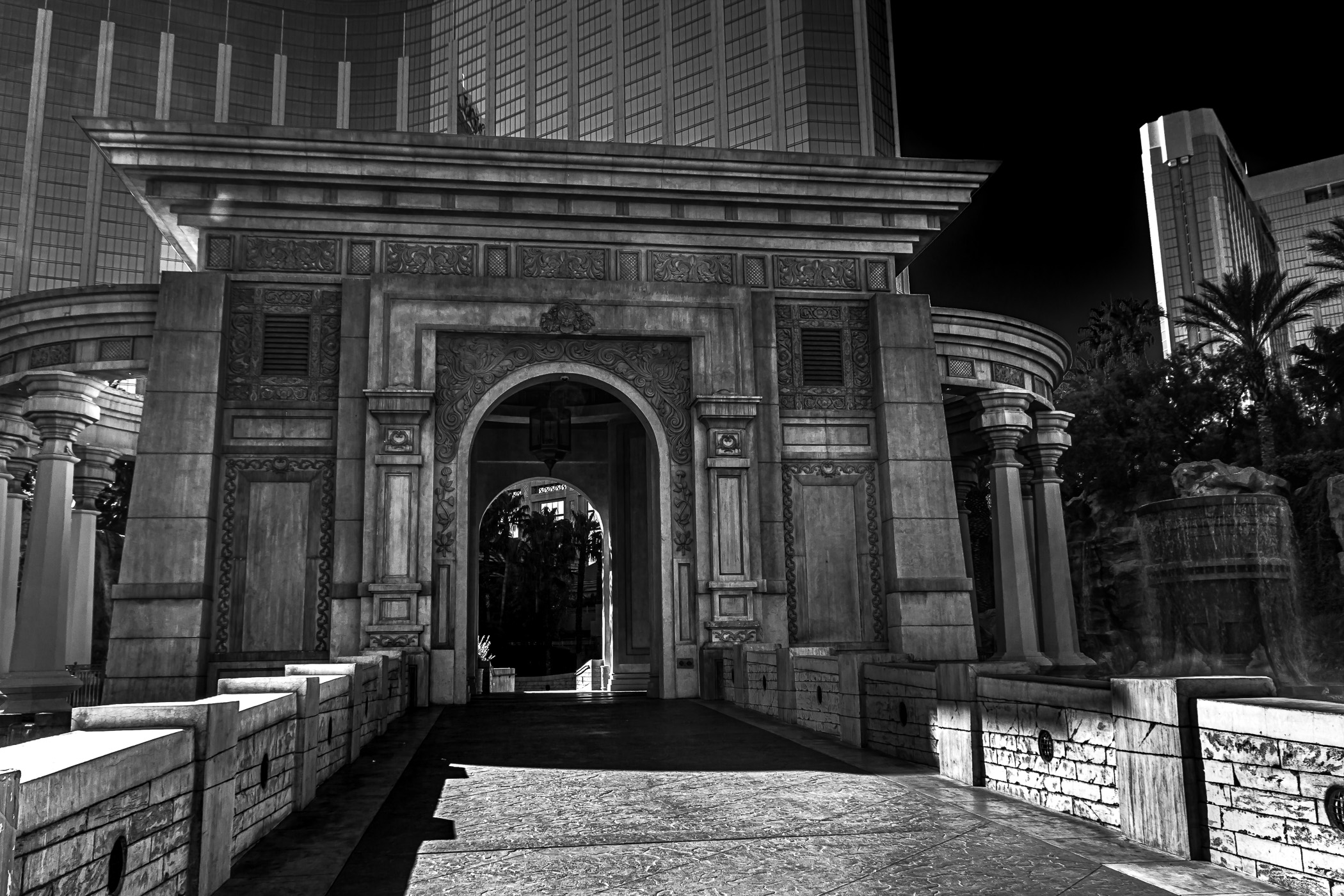 The Bridge To Mandalay Bay One Of The Ornate Entrances To The the-bridge-to-mandalay-bay-one-of-the-ornate-entrances-to-the