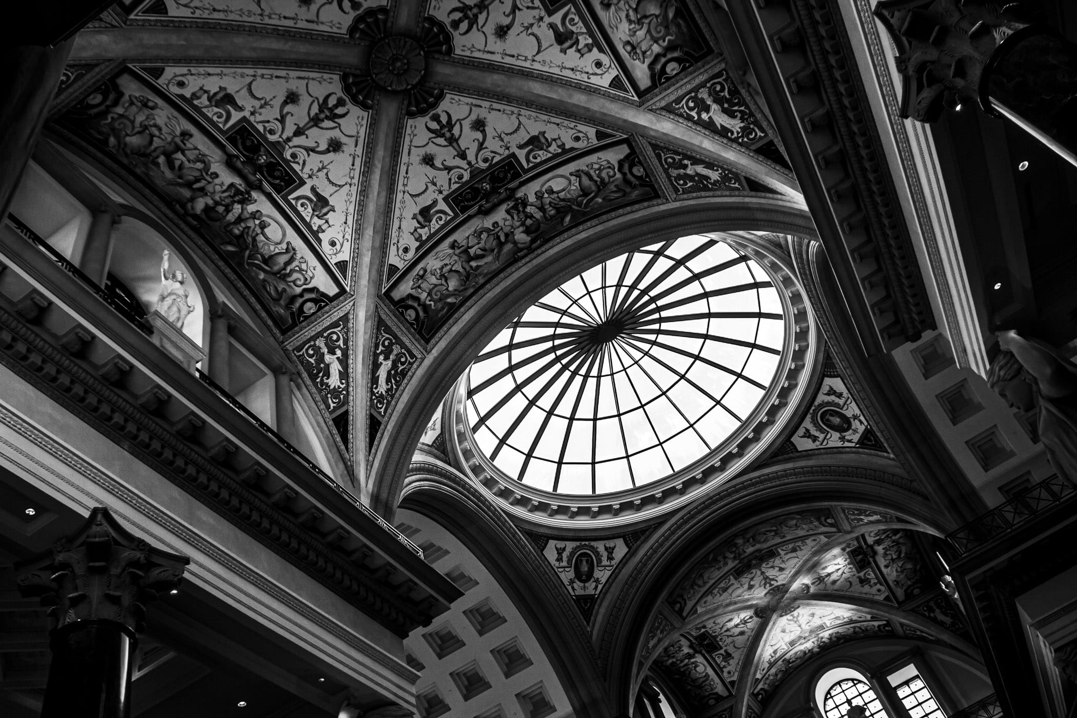 Interior architectural detail of the Forum Shops at Caesars Palace, Las Vegas.