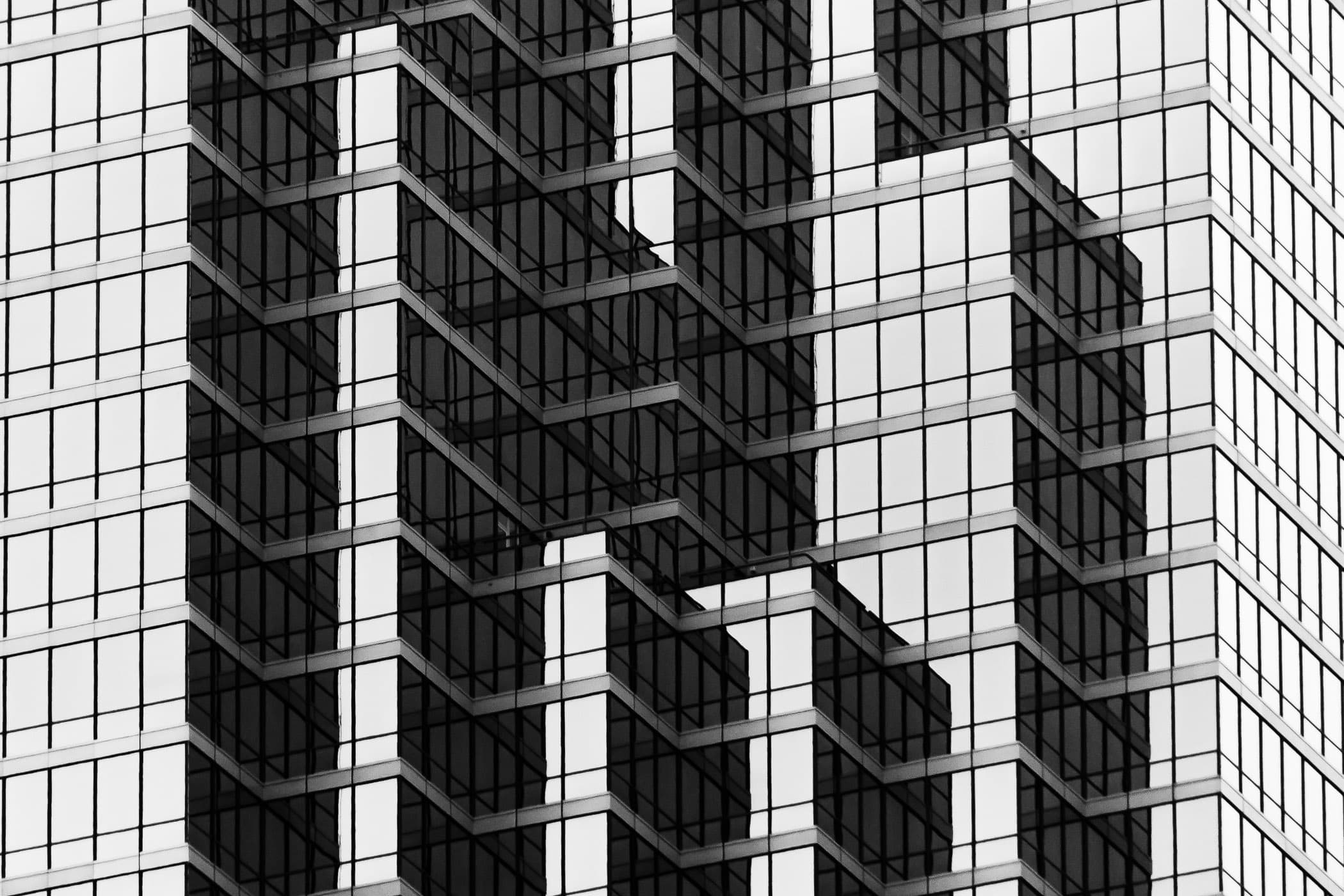 Architectural detail of Dallas' tallest building, the Bank of America Plaza.