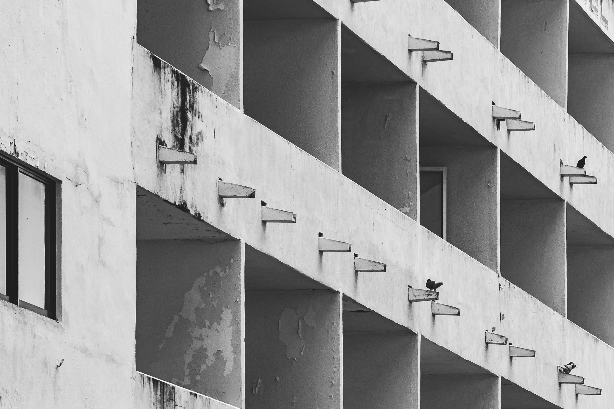 Exterior detail of the decaying Hotel Meson in San Miguel, Cozumel, Quintana Roo, Mexico.