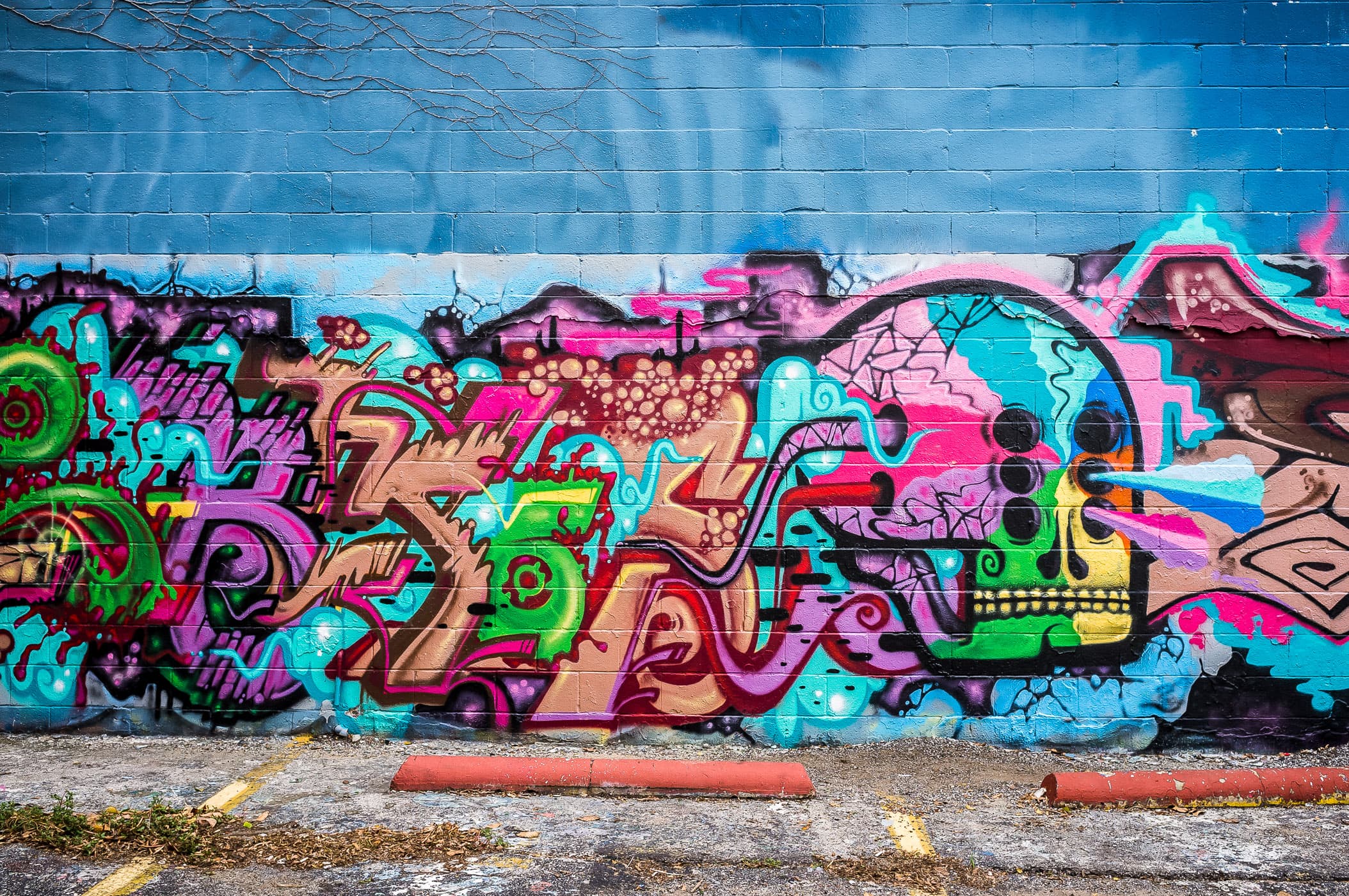 Artistic, surreal graffiti spotted in Deep Ellum, Dallas.