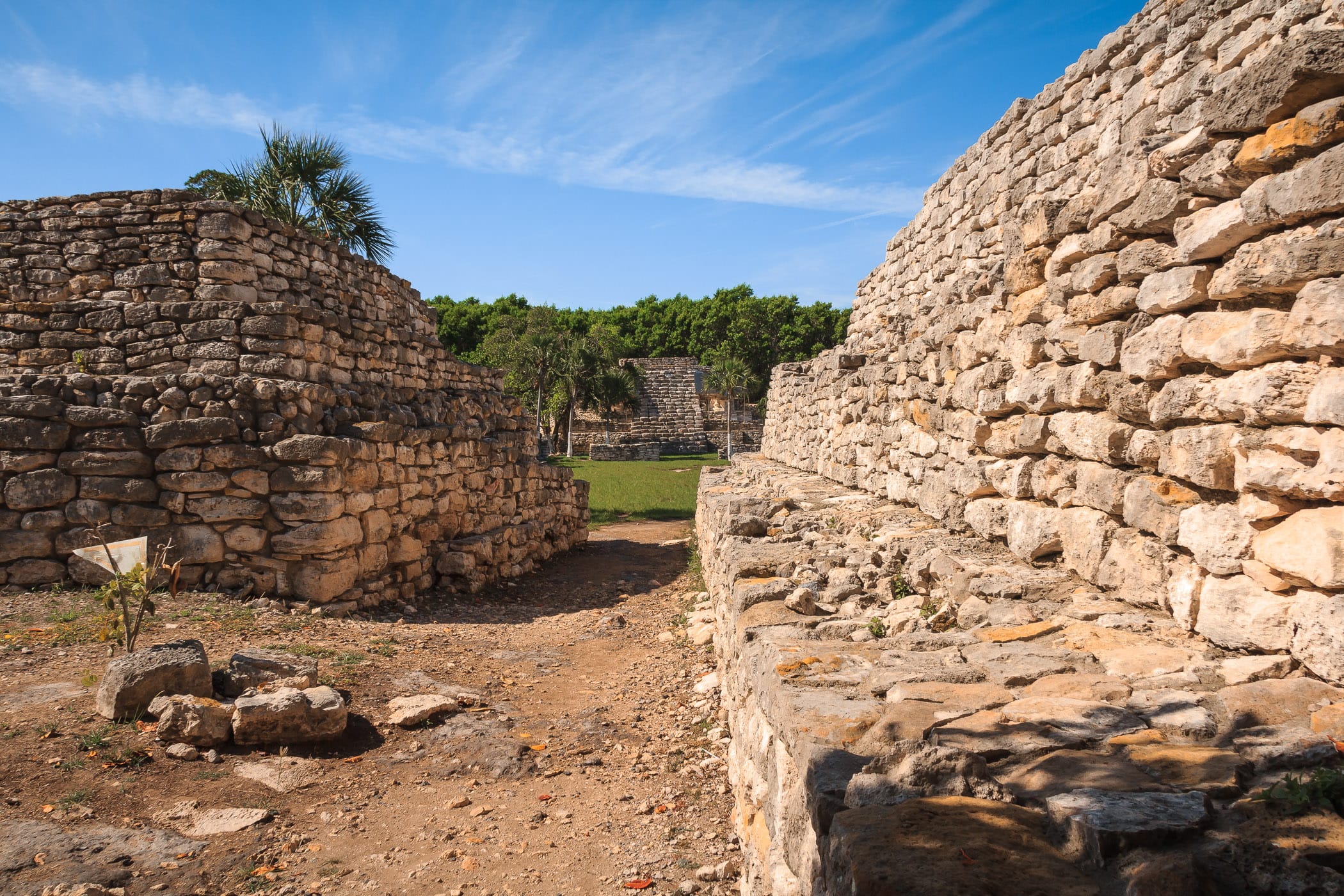 Detail of ruins at the Mayan city of Xcambo in the Mexican state of Yucatan.