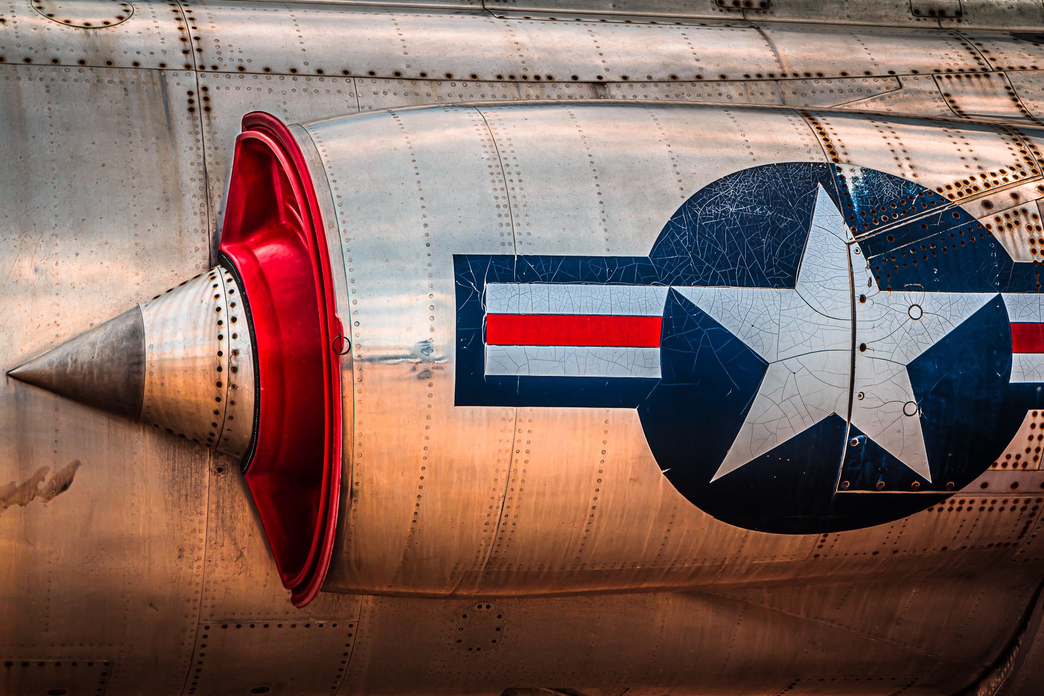 Detail of a Lockheed F-104A Starfighter at the Cavanaugh Flight Museum, Addison, Texas.