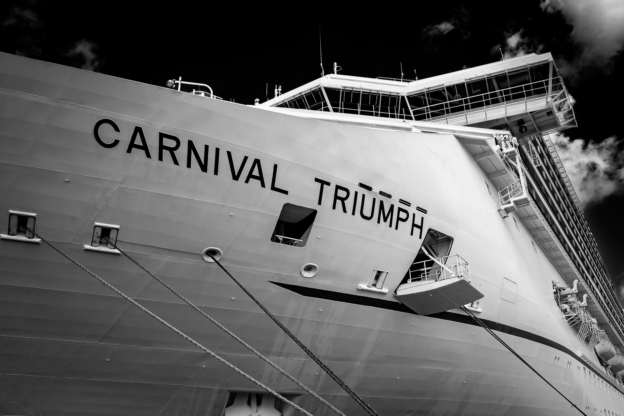 The cruise ship Carnival Triumph, docked in Cozumel, Mexico.