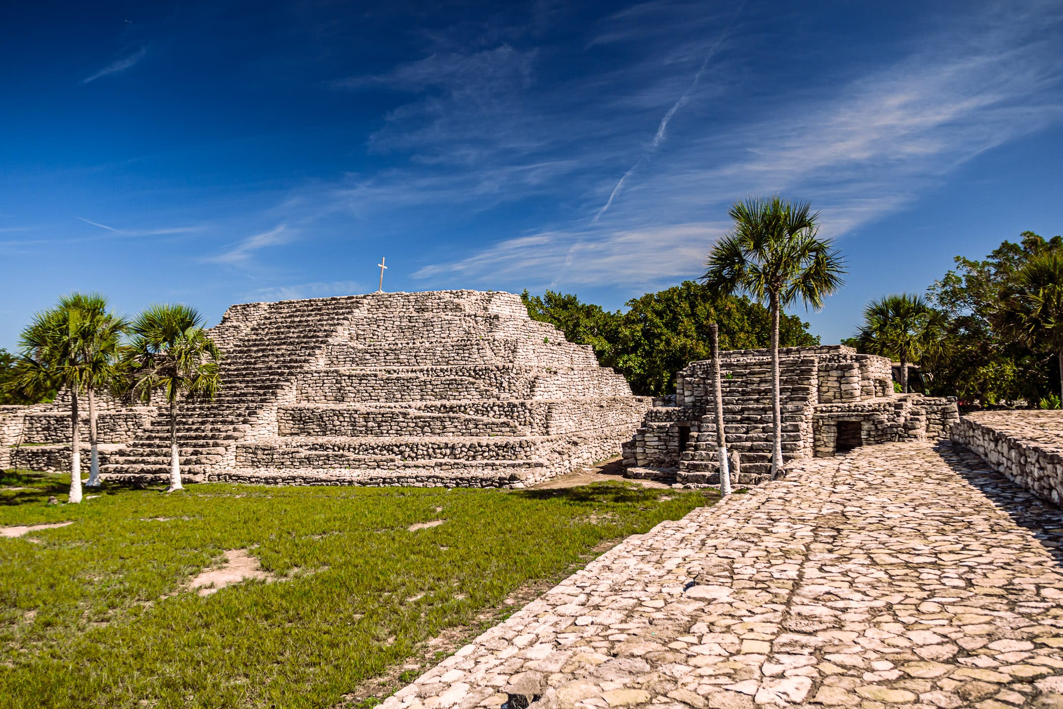 The ancient Mayan pyramid at Xcambo on the Yucatan Peninsula of Mexico.