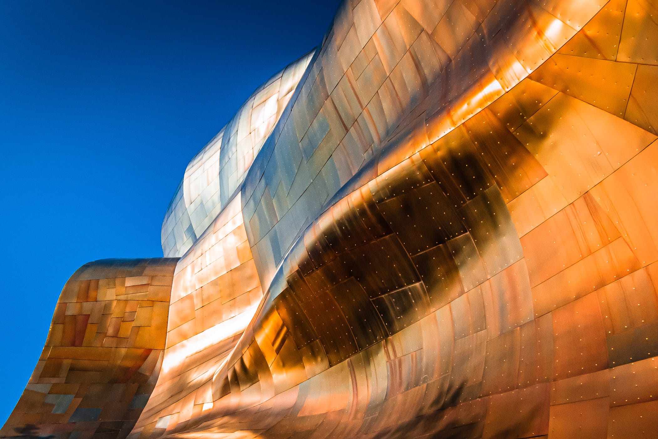 Architectural detail of the Frank Gehry-designed Museum of Pop Culture, Seattle.