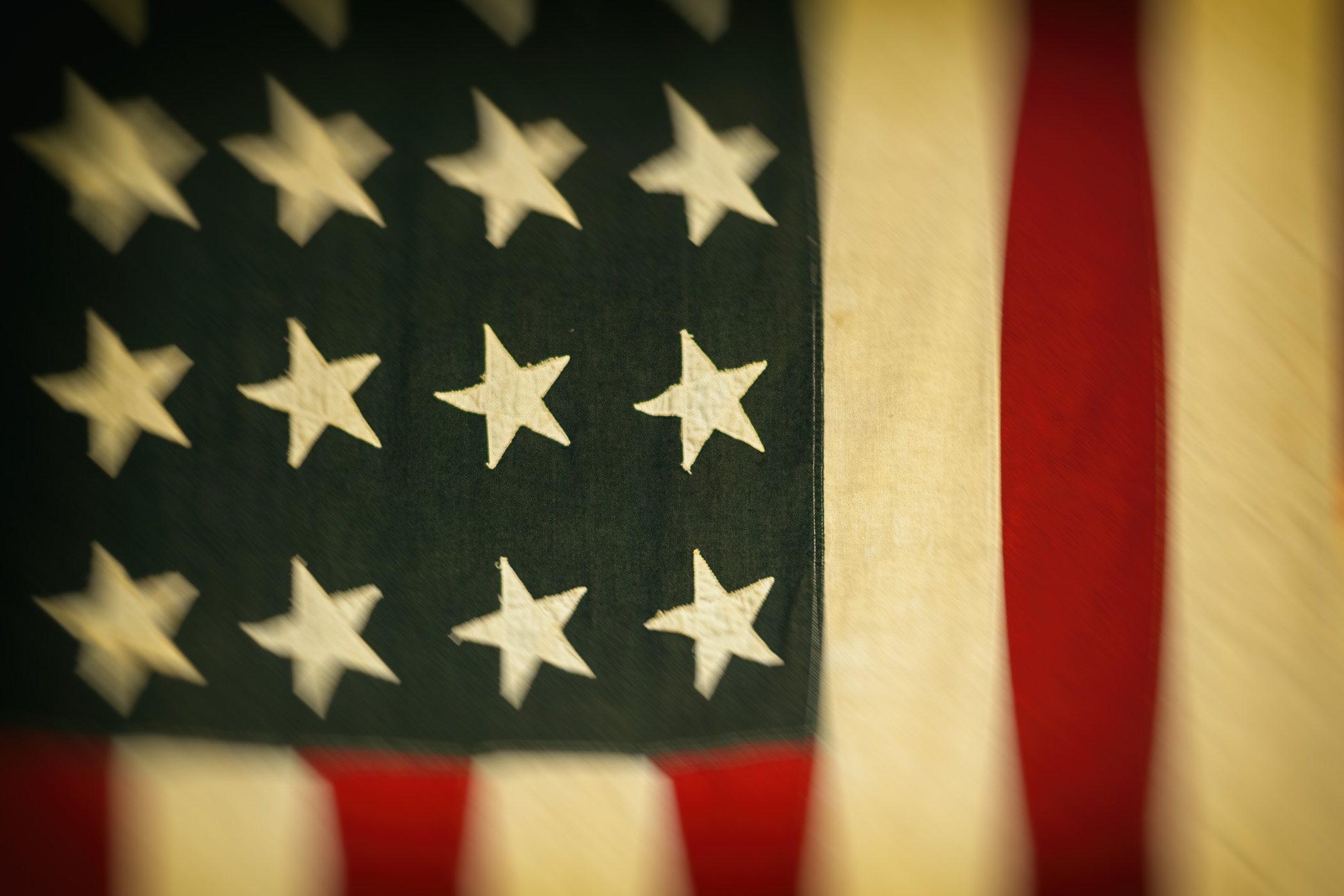 A 48-star American flag at the Nacogdoches, Texas Convention & Visitor's Bureau.