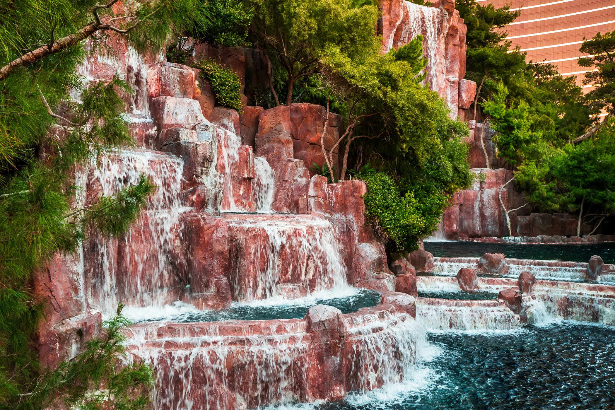 The waterfalls outside of the Wynn Las Vegas Hotel & Casino.