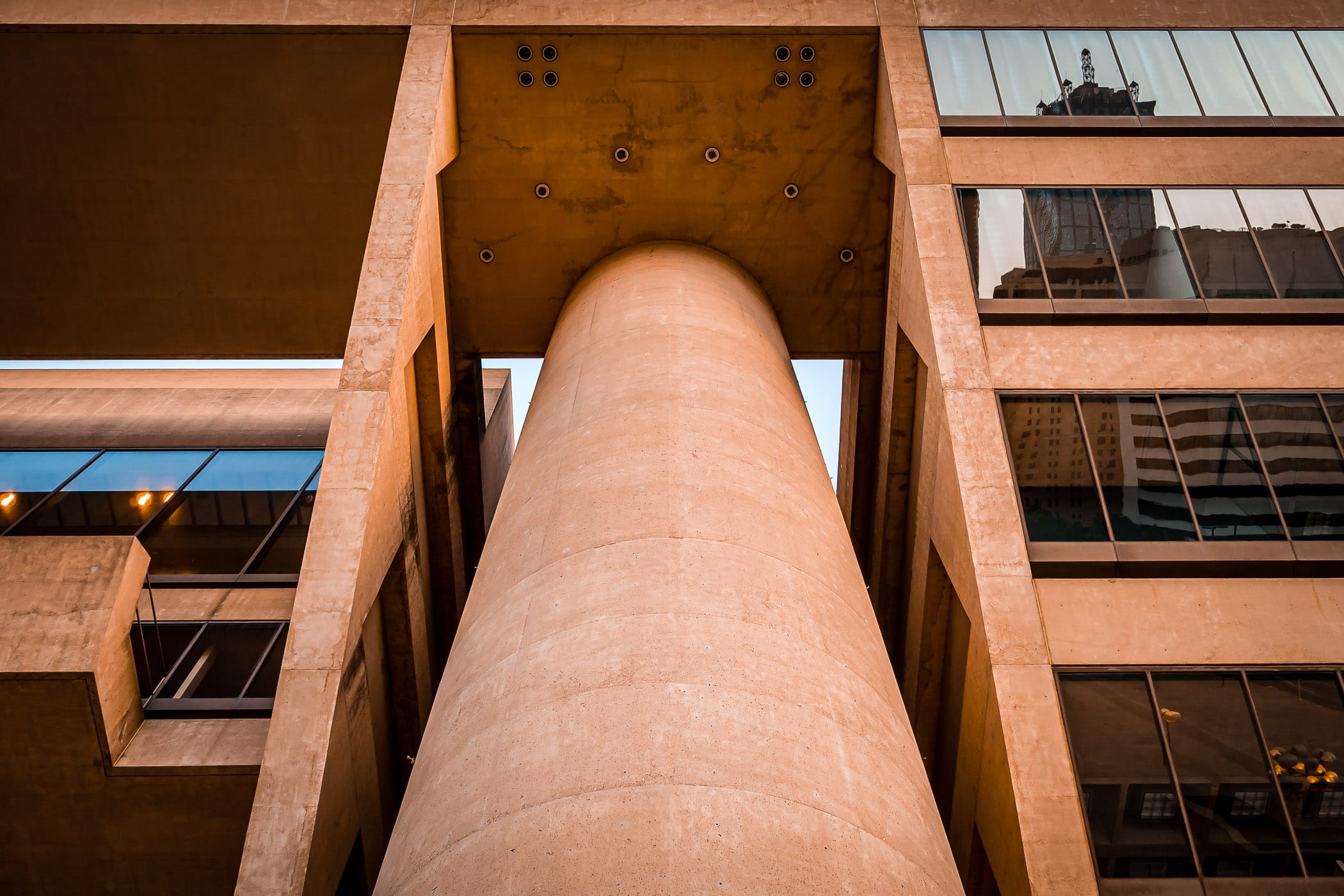 Architectural detail of the I.M. Pei-designed Dallas City Hall.