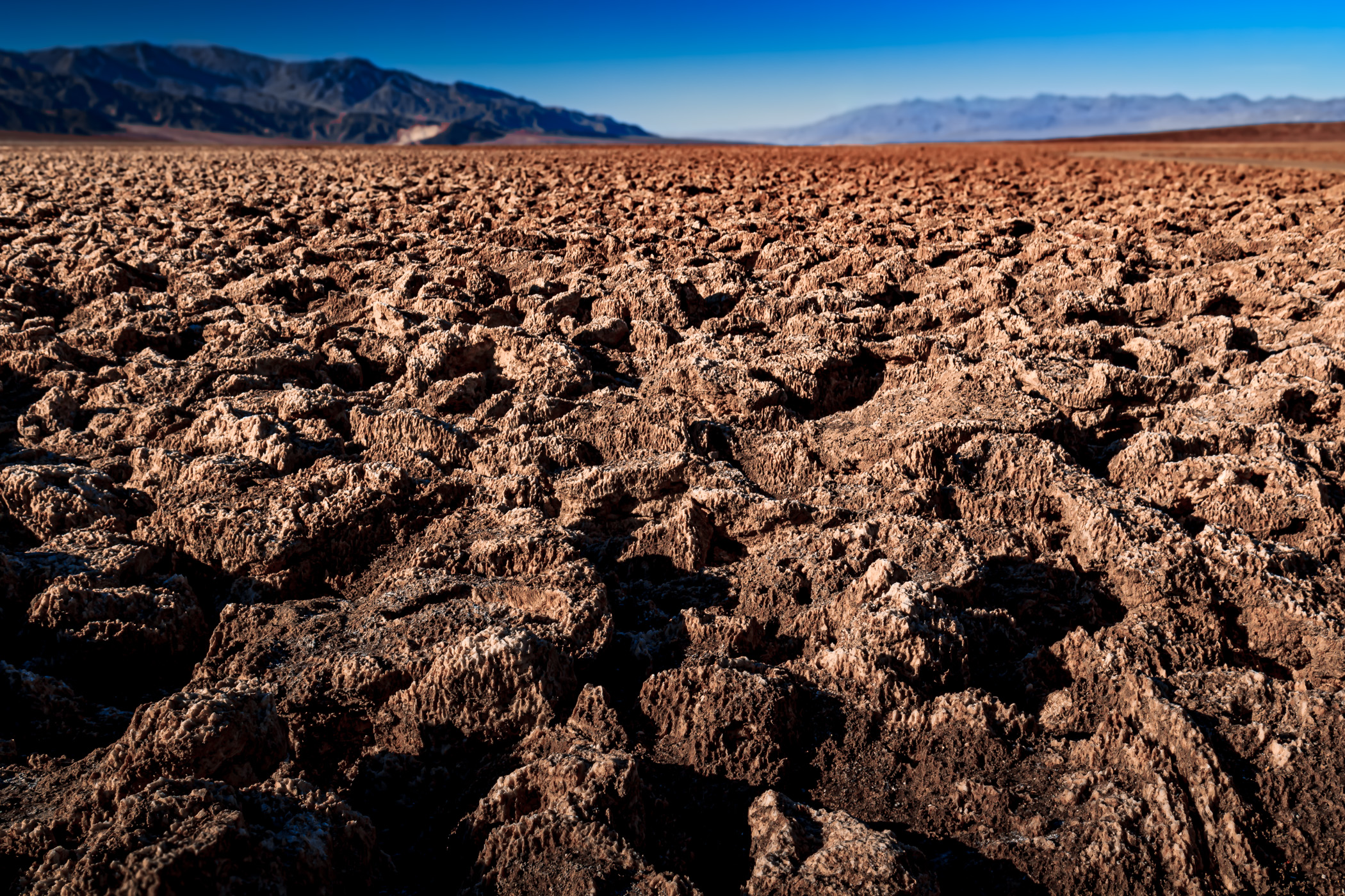 Halite salt crystals make up the landscape at Devil's Golf Course in California's Death Valley.