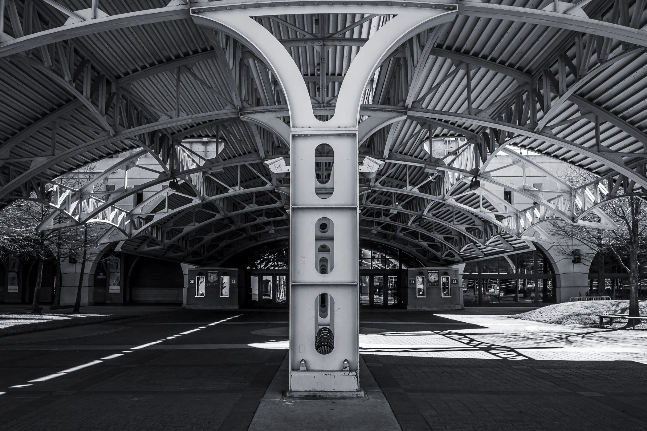 One of the entry plazas at Houston's Minute Maid Park.