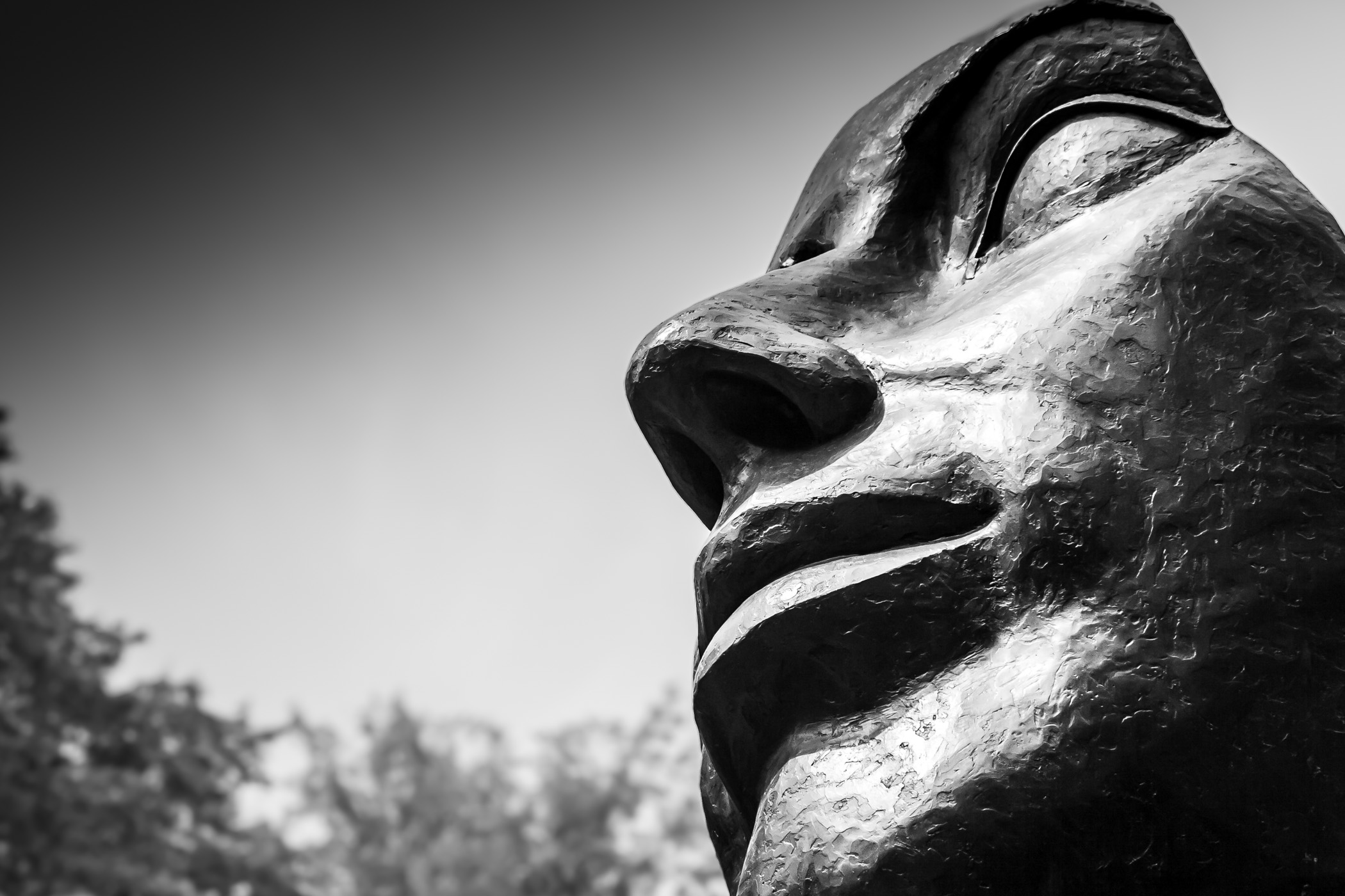 Detail of Jules Lasalle's "Taking Flight" in the City Hall Gardens of Quebec City, Quebec.