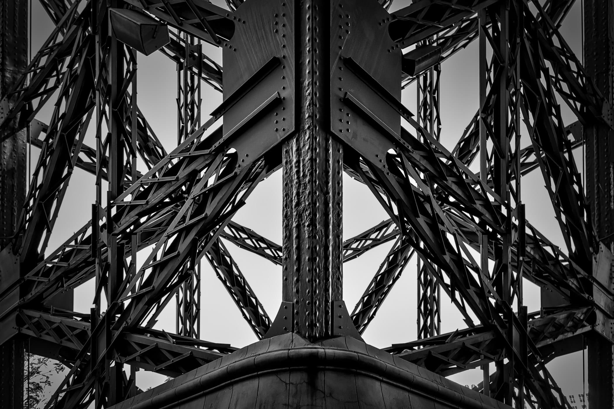 Detail of the iron structure of the replica Eiffel Tower at Paris Las Vegas.