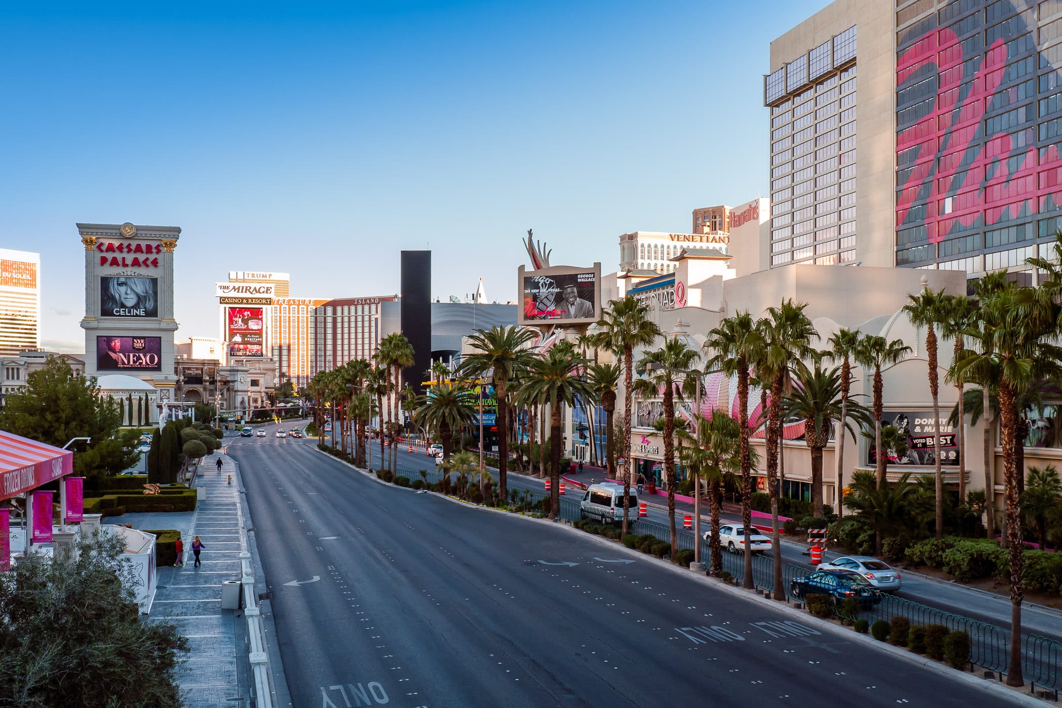 The Strip begins to come to life as the sun rises on Las Vegas.