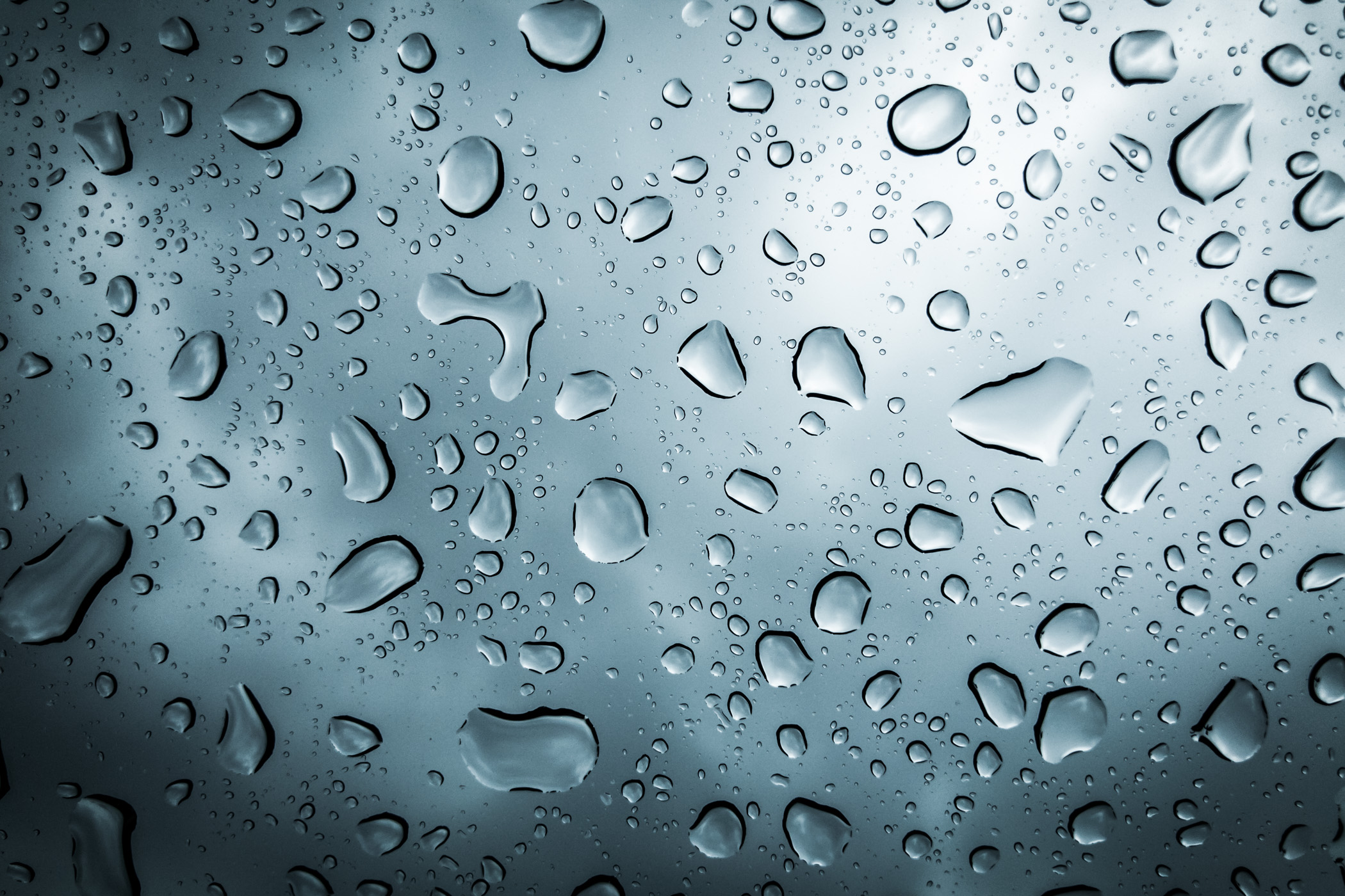 Raindrops on glass during a summer storm in Terrell, Texas.