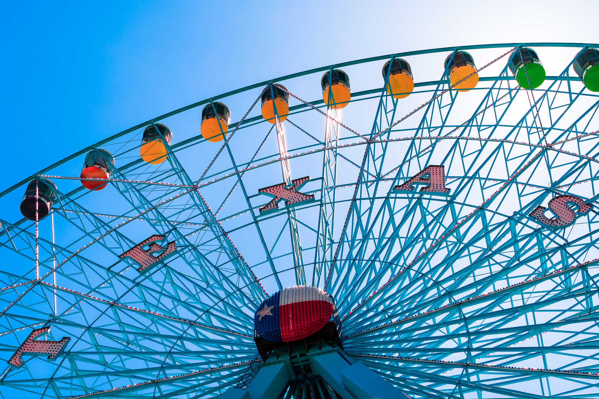 The Texas Star Ferris Wheel rises into the morning sky at Dallas' Fair Park.