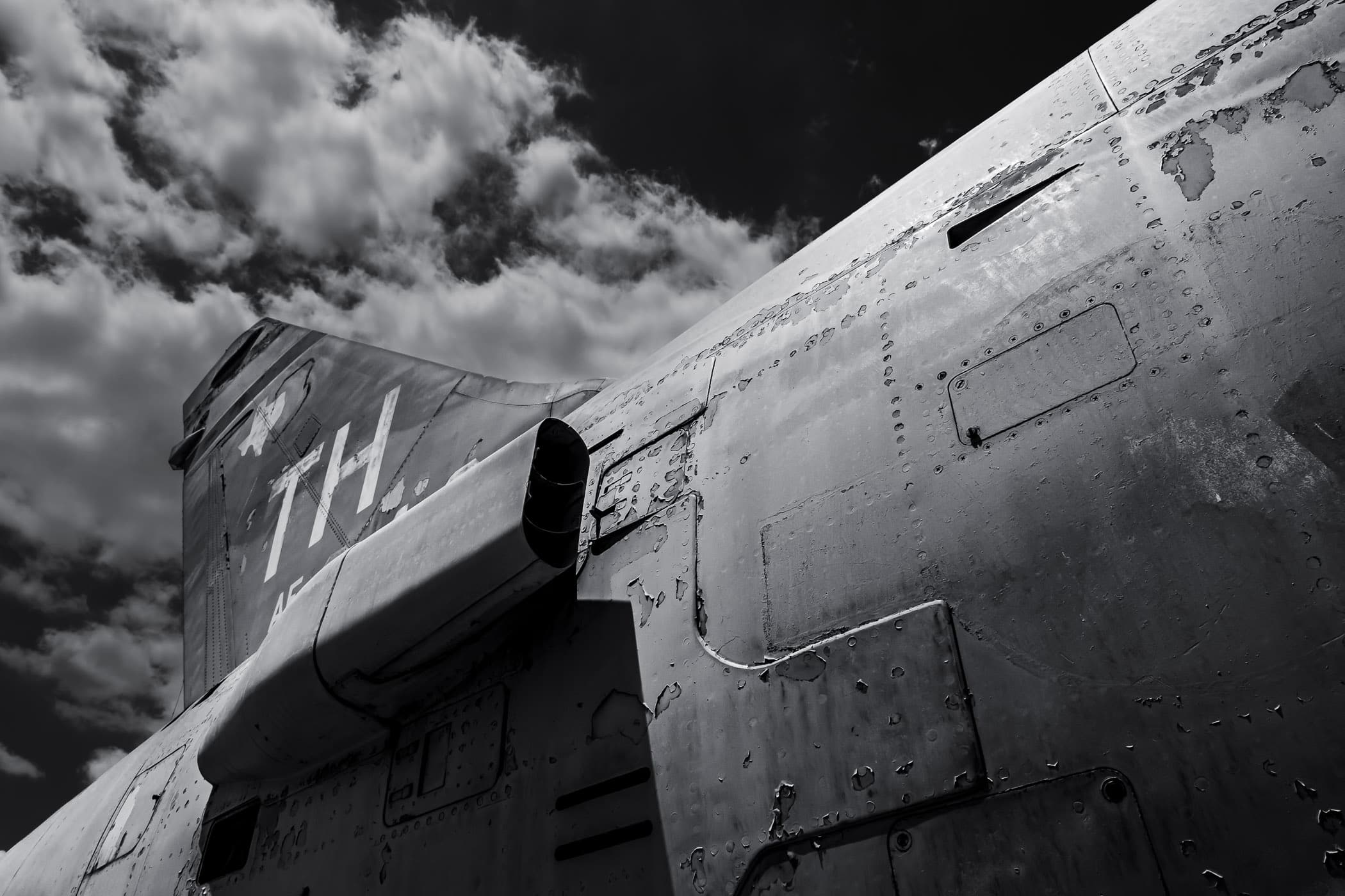 Detail of a Republic F 105 Thunderchief on display at Addison, Texas’ Cavanaugh Flight Museum.