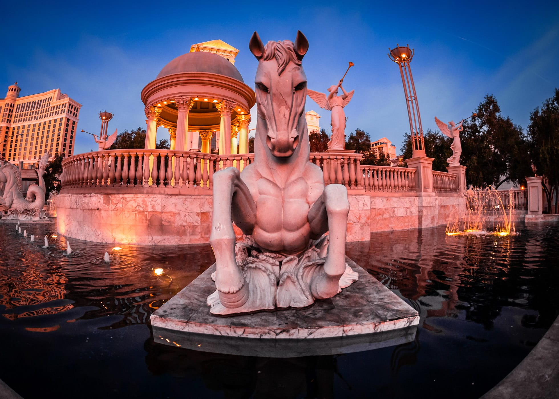 A statue of a horse at Caesars Palace, Las Vegas.