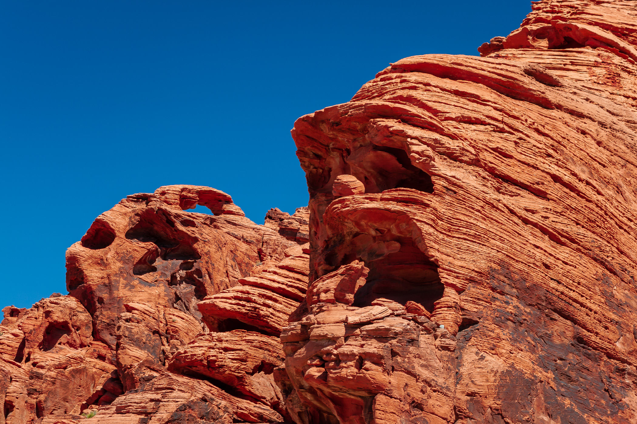 Curious rock formations eroded away by time at Nevada's Valley of Fire State Park.