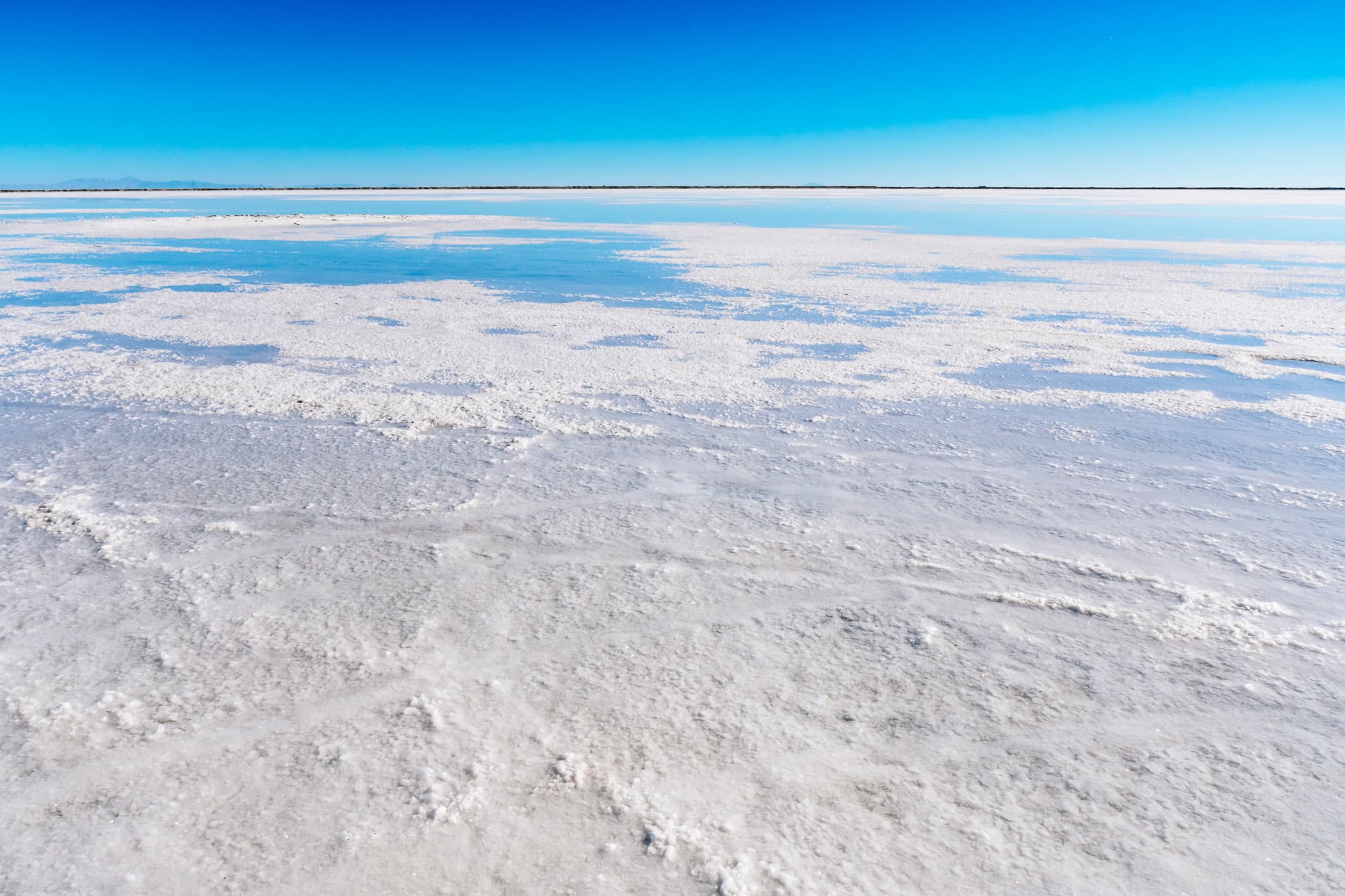 Utah's Bonneville Salt Flats seem to stretch into the distance for forever.