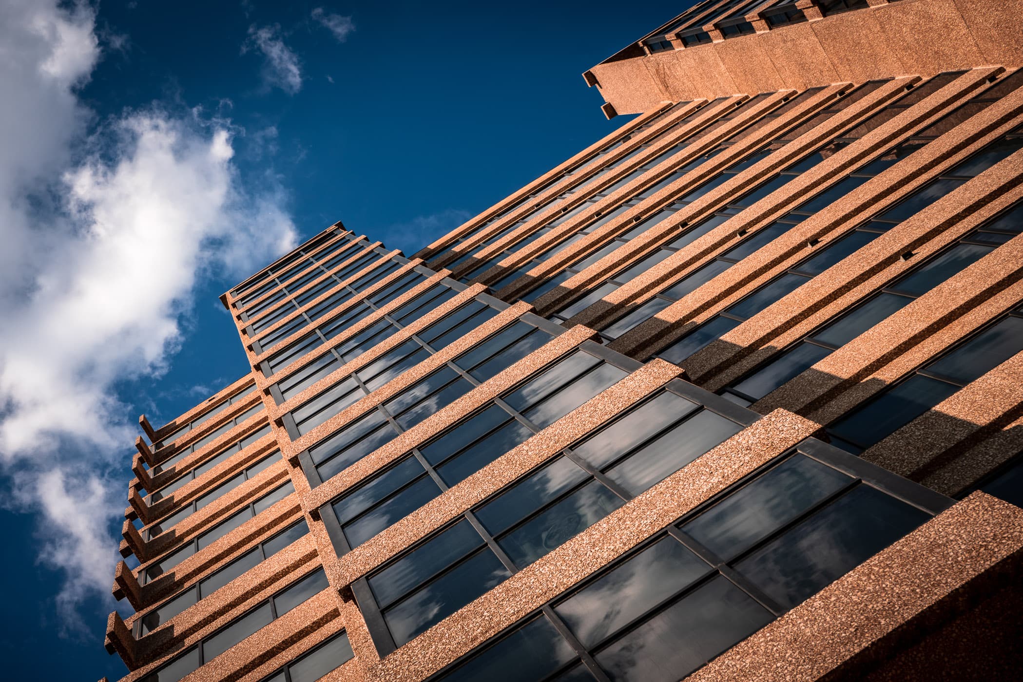 Architectural detail of Dallas' Pegasus Villas, formerly known as Brookhollow Plaza.