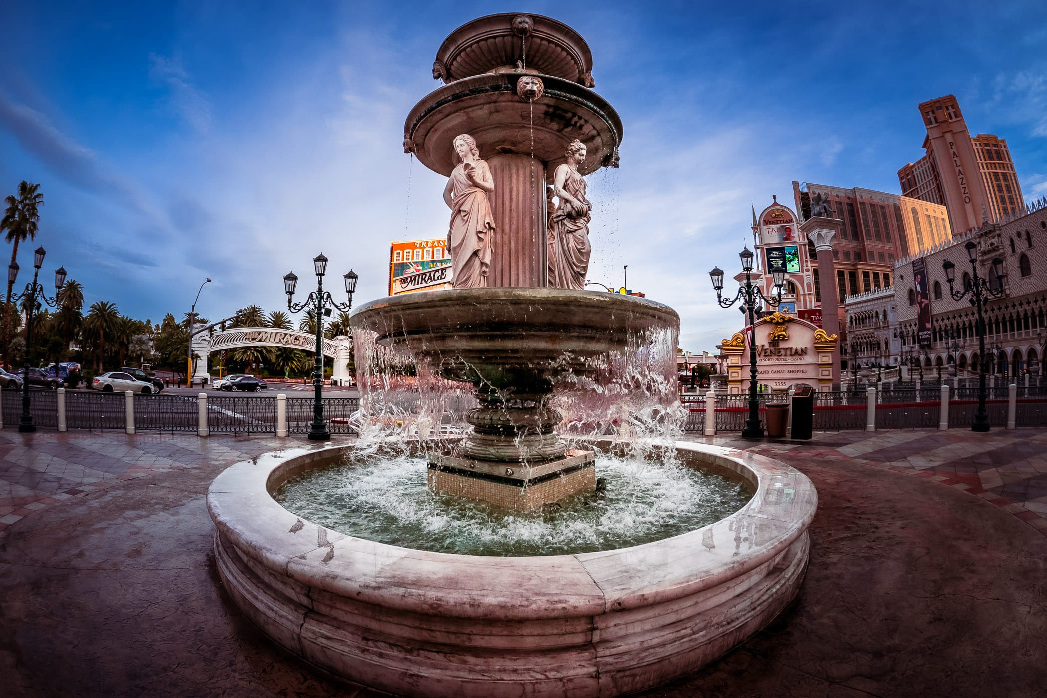 An Italian-styled fountain at the Venetian, Las Vegas.
