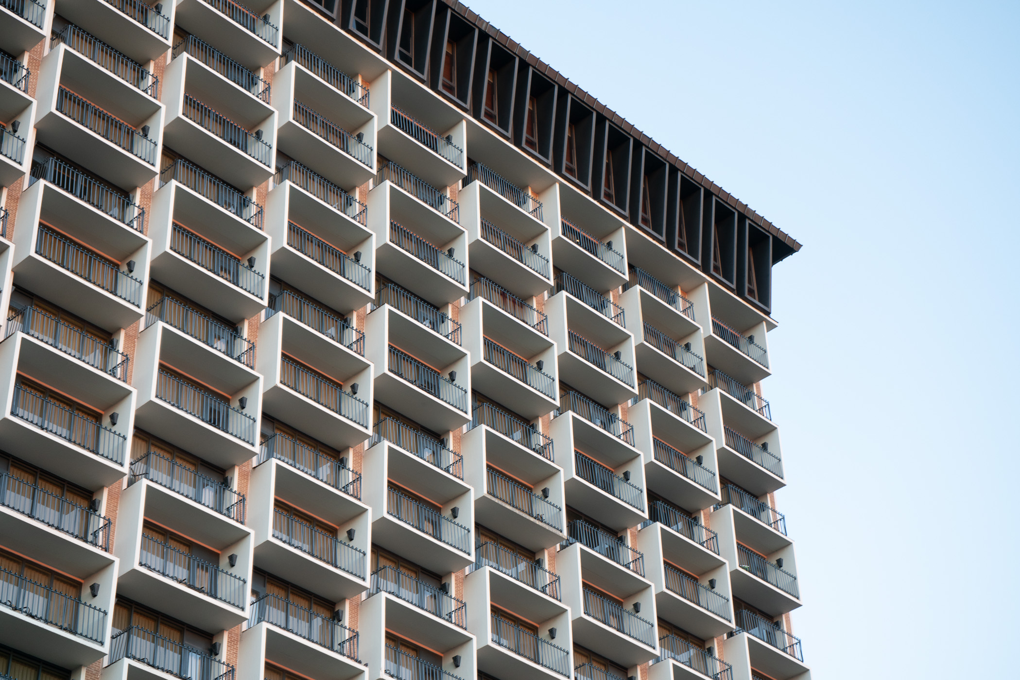 Architectural detail of the Hilton Palacio del Rio, San Antonio, Texas.