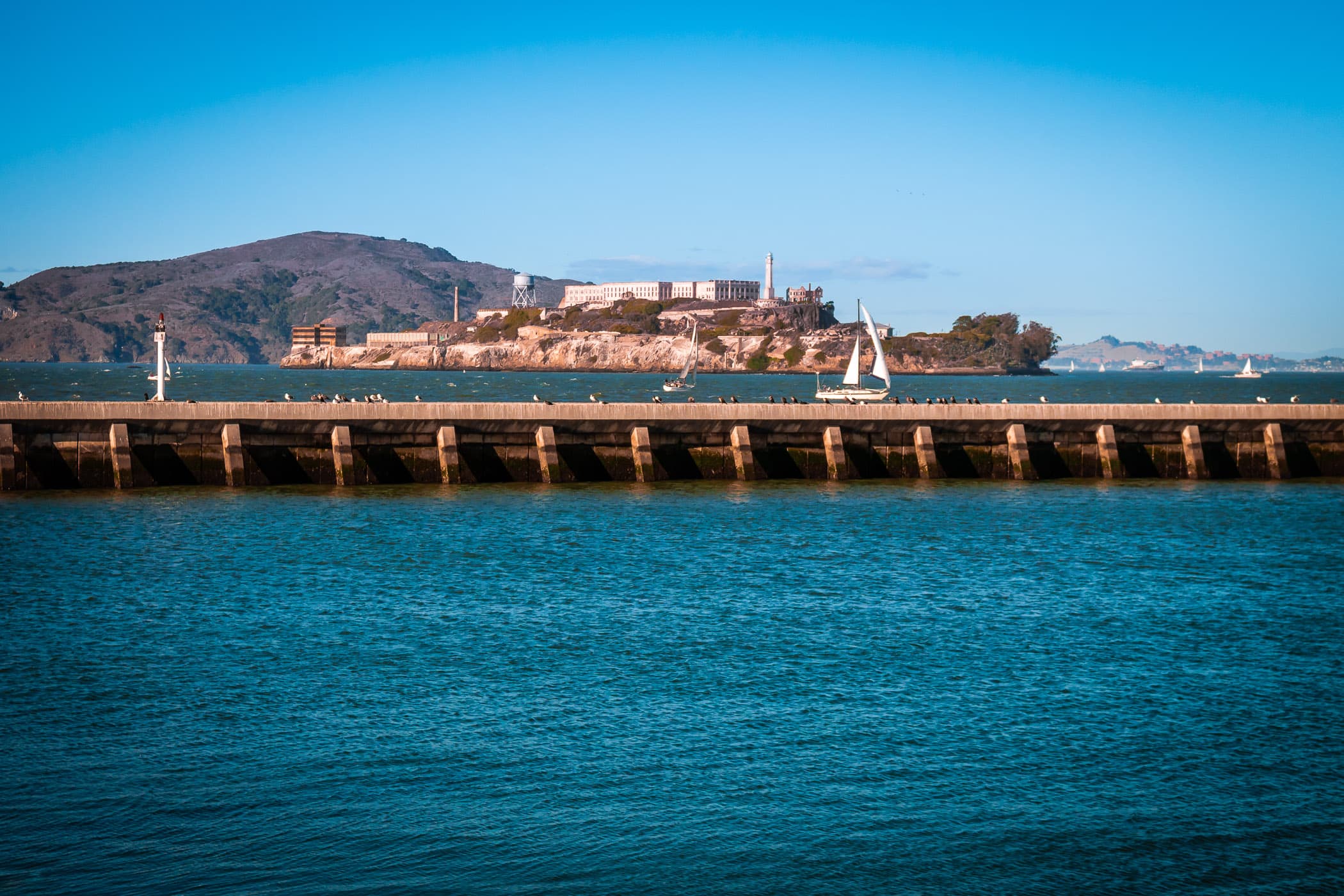 Alcatraz Island as seen from San Francisco's Aquatic Park.