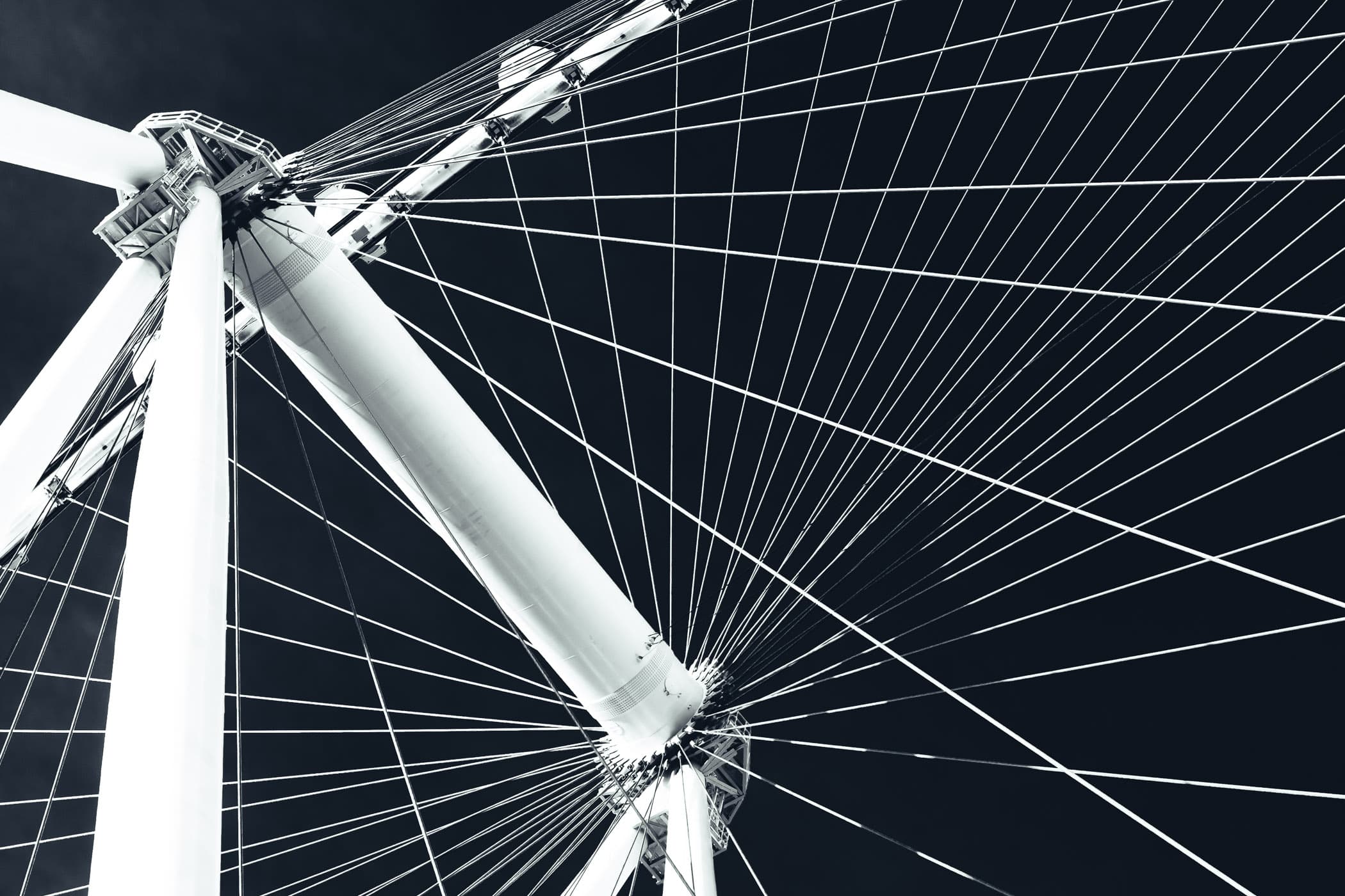 The complex structure of the High Roller observation wheel, Las Vegas.