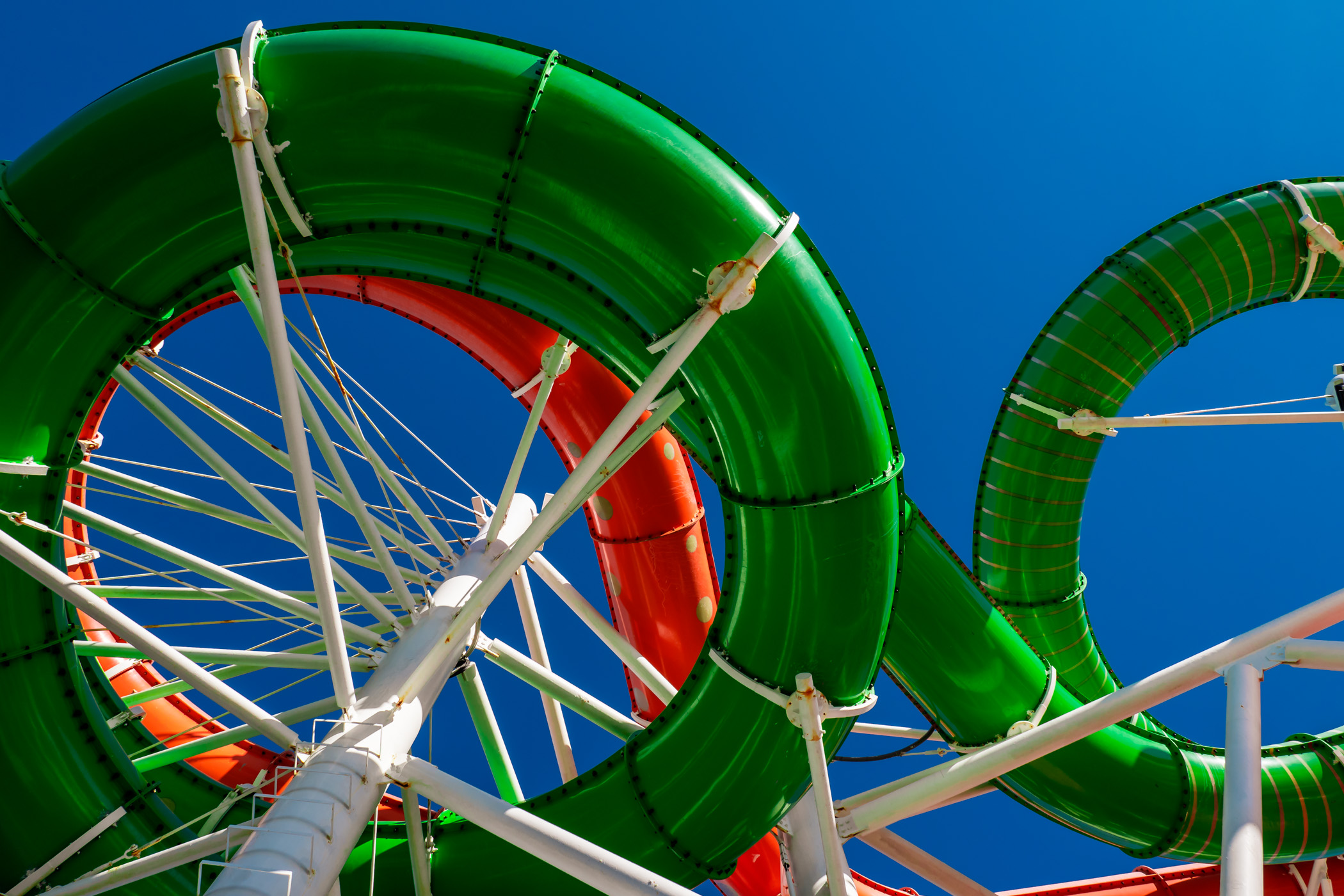 Waterslides aboard the Royal Caribbean cruise ship Liberty of the Seas.