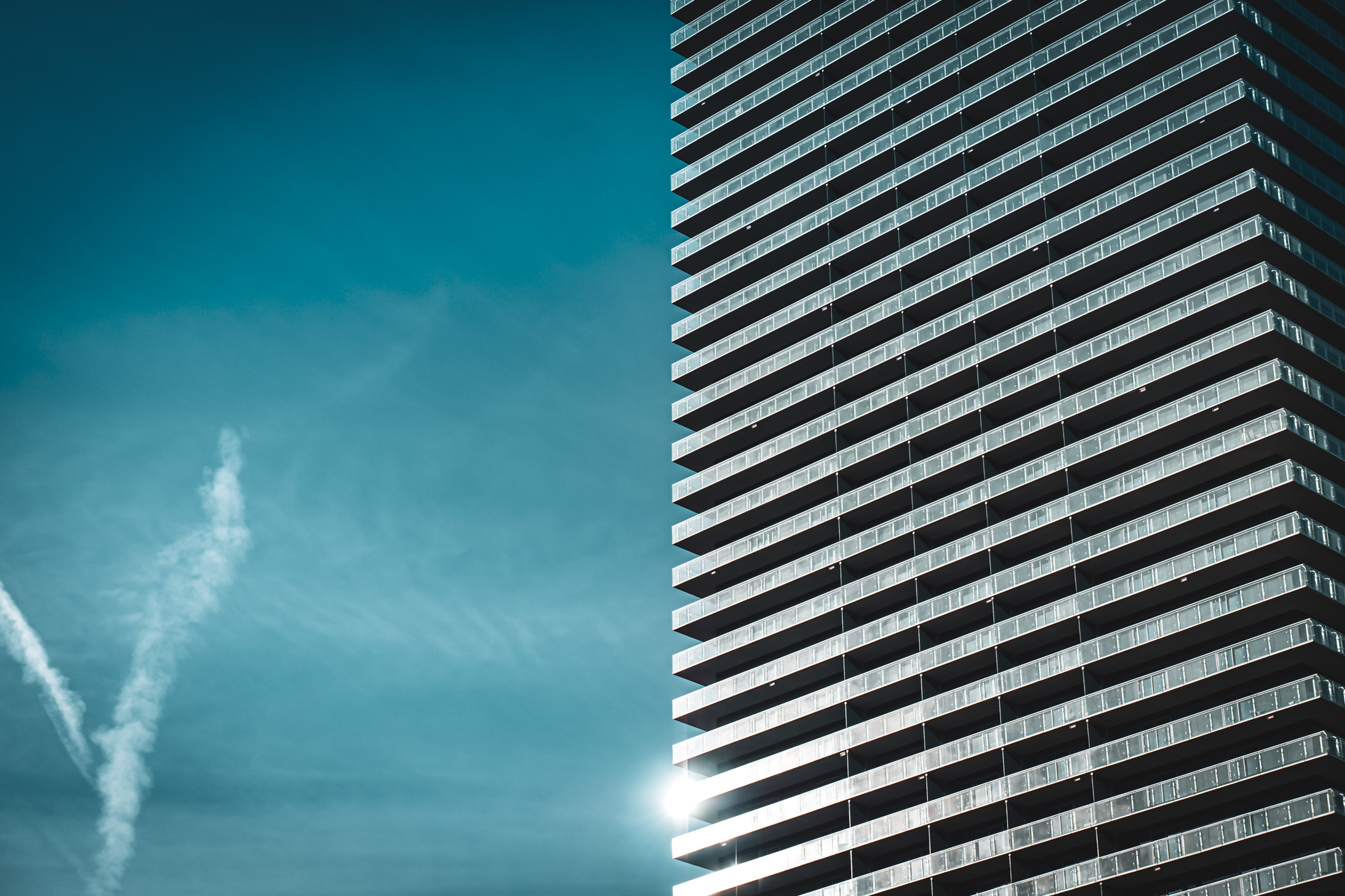 An abstract detail of the architecture of the Cosmopolitan of Las Vegas.