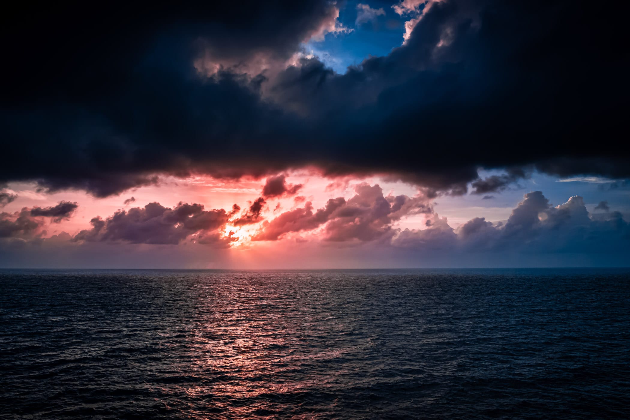 The sun rises over the Gulf of Mexico north of Mexico's Yucatan Peninsula.