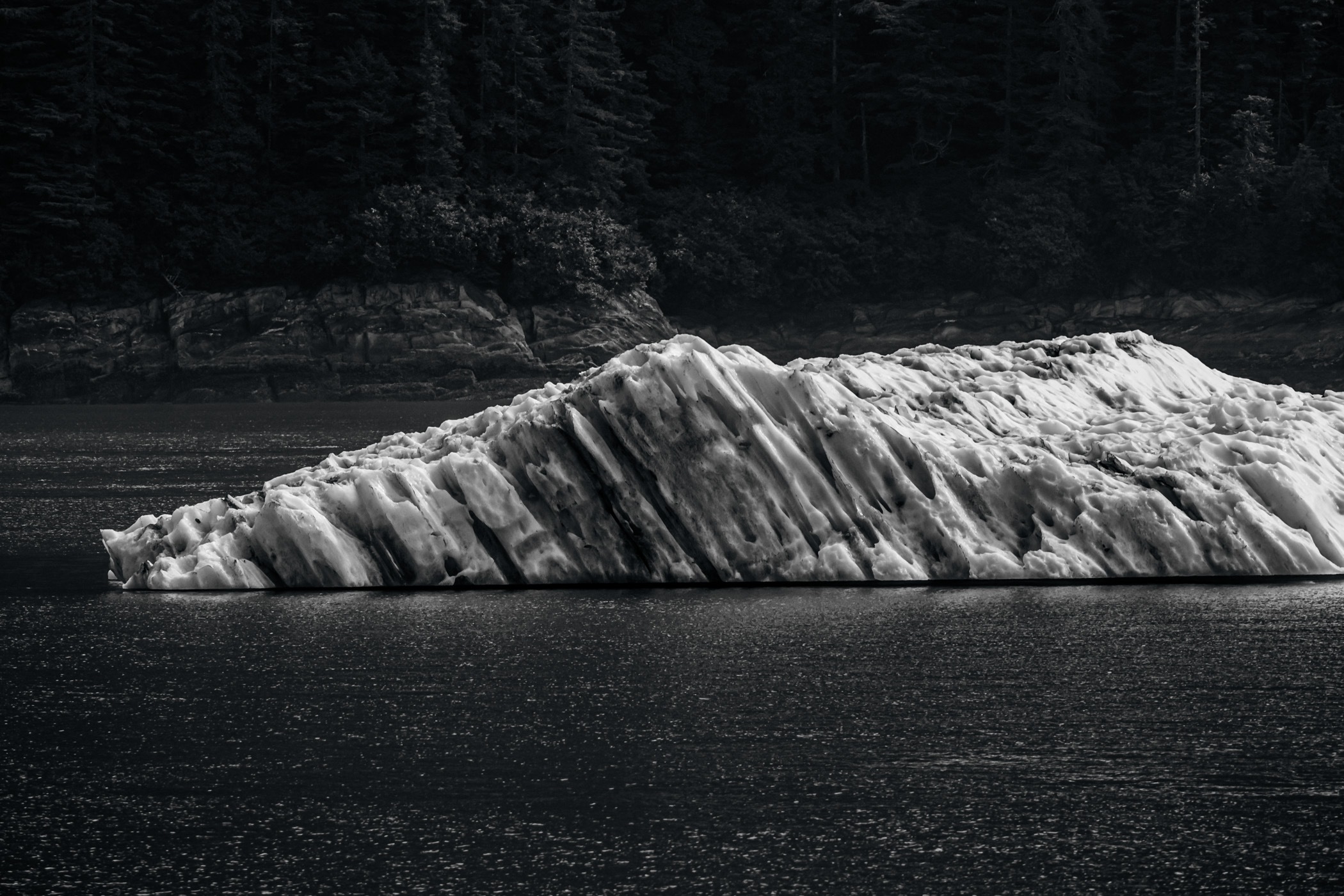 An iceberg floats in Alaska's Stephens Passage near Juneau.