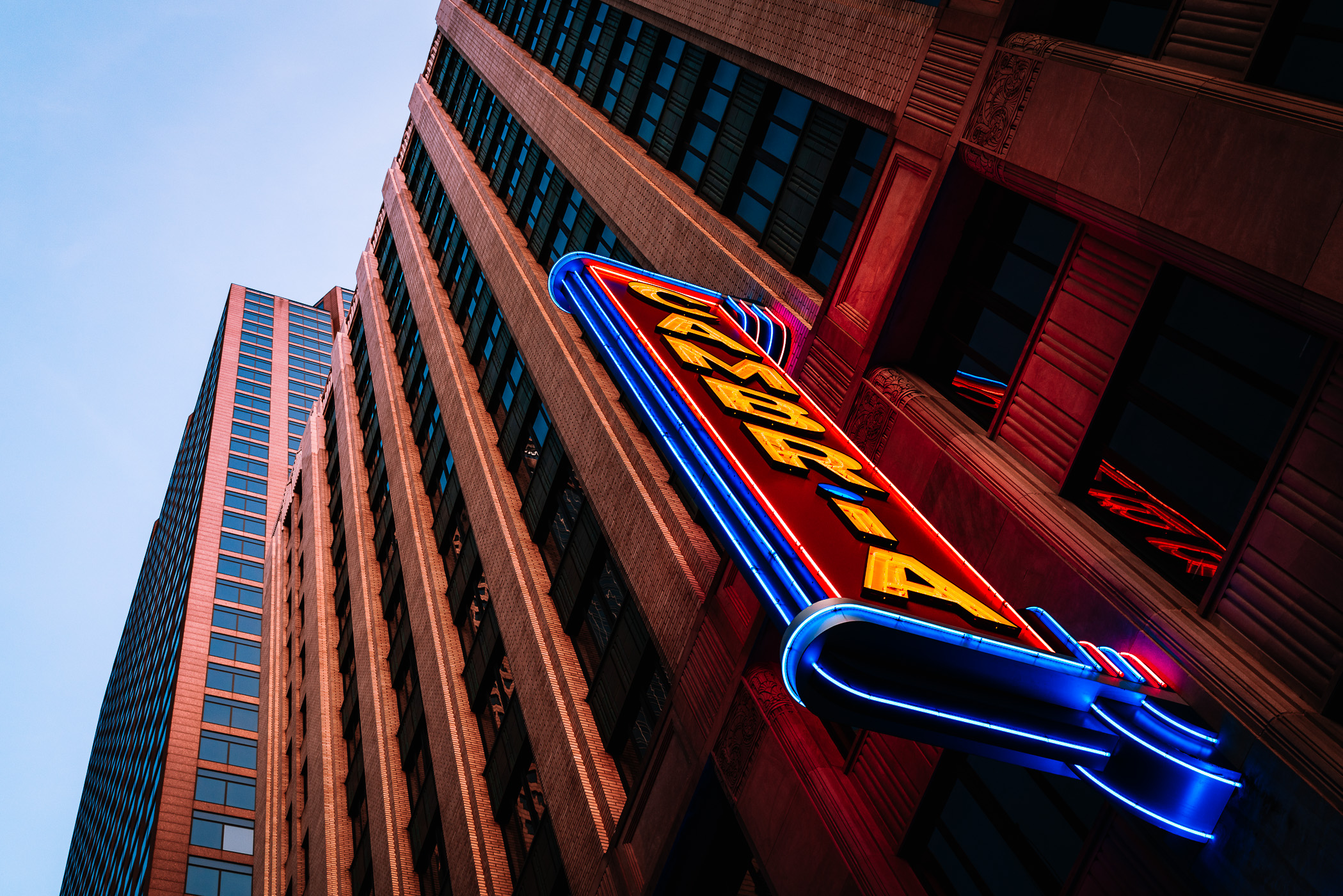 The neon sign at Downtown Dallas' Cambria Hotel.