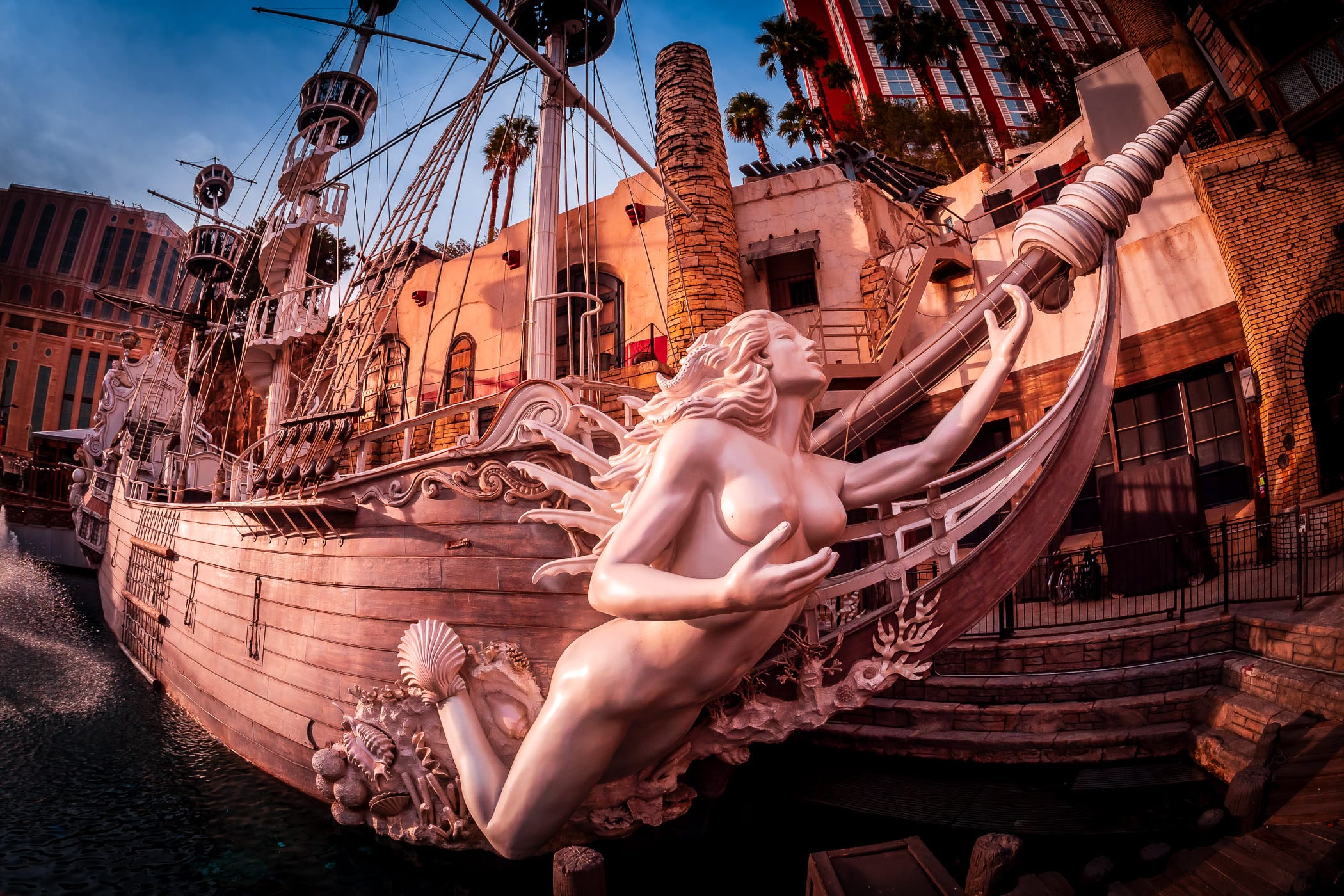 Detail of the pirate ship at Las Vegas' Treasure Island Hotel & Casino.