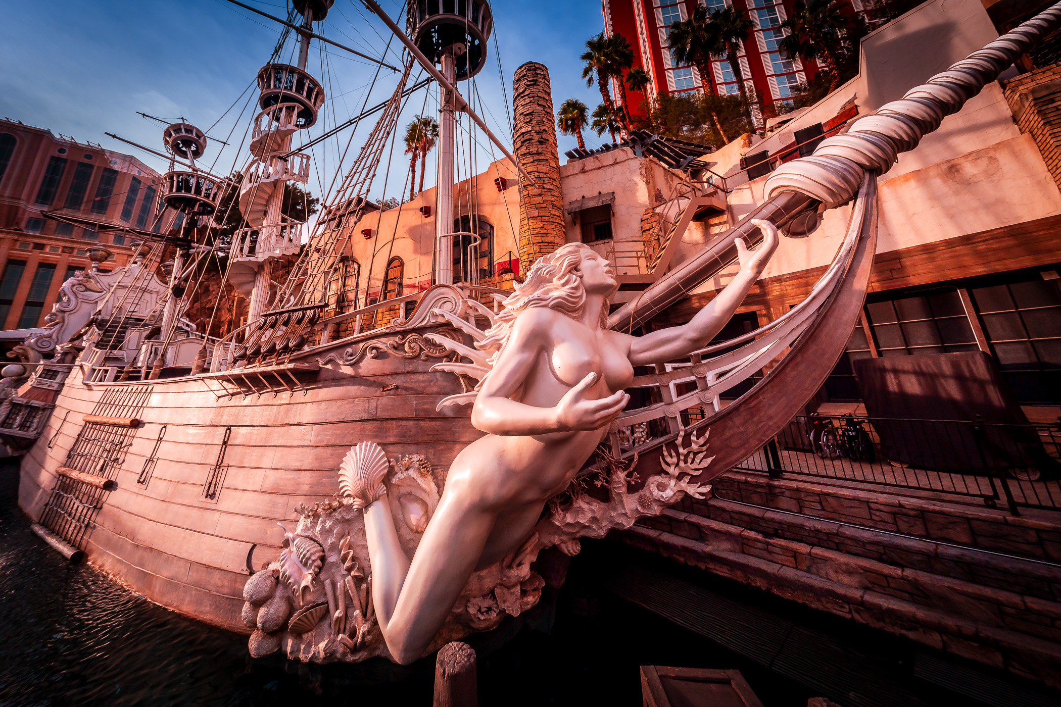 Detail of the pirate ship at Las Vegas' Treasure Island Hotel & Casino.