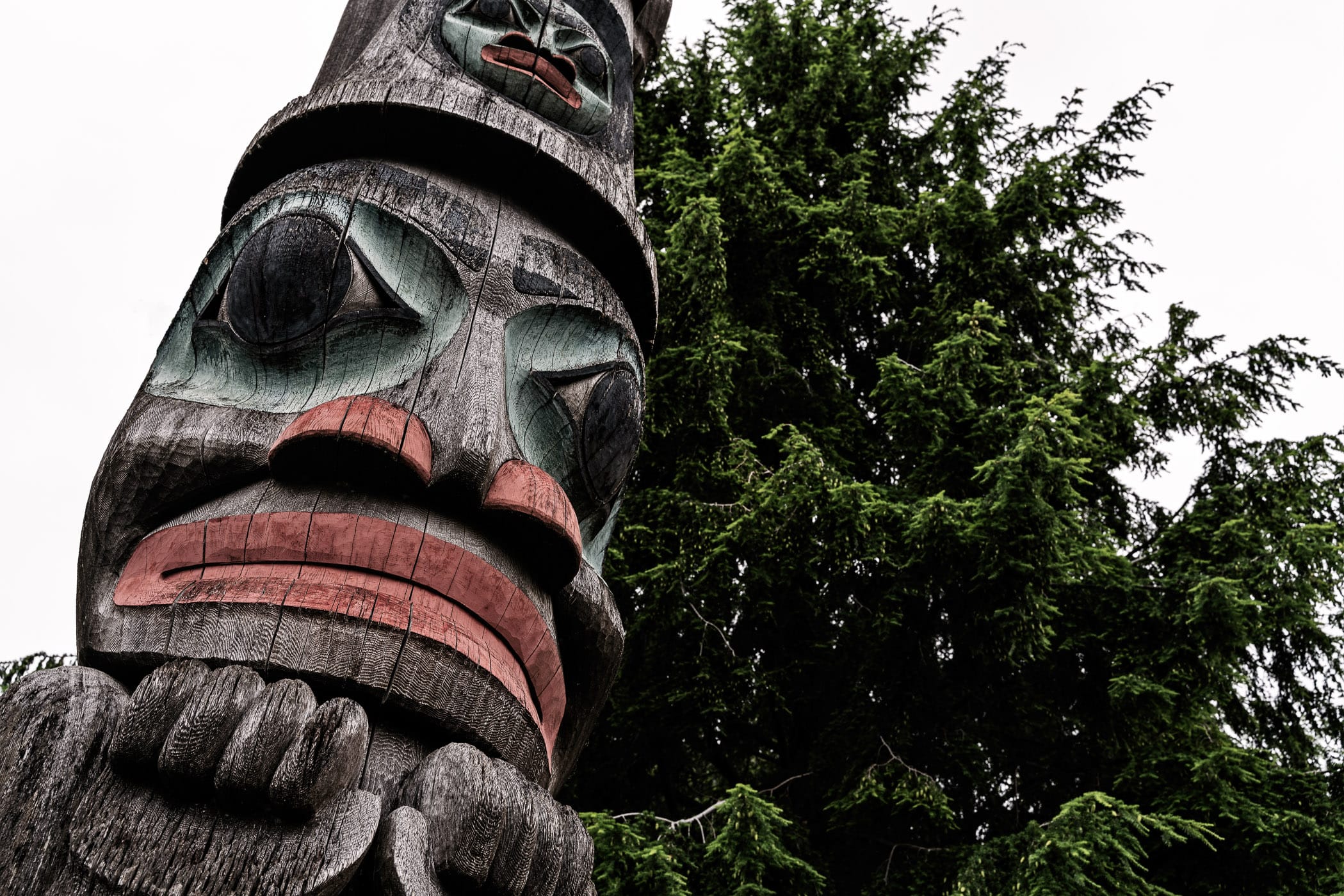 Detail of a totem pole spotted in Ketchikan, Alaska.