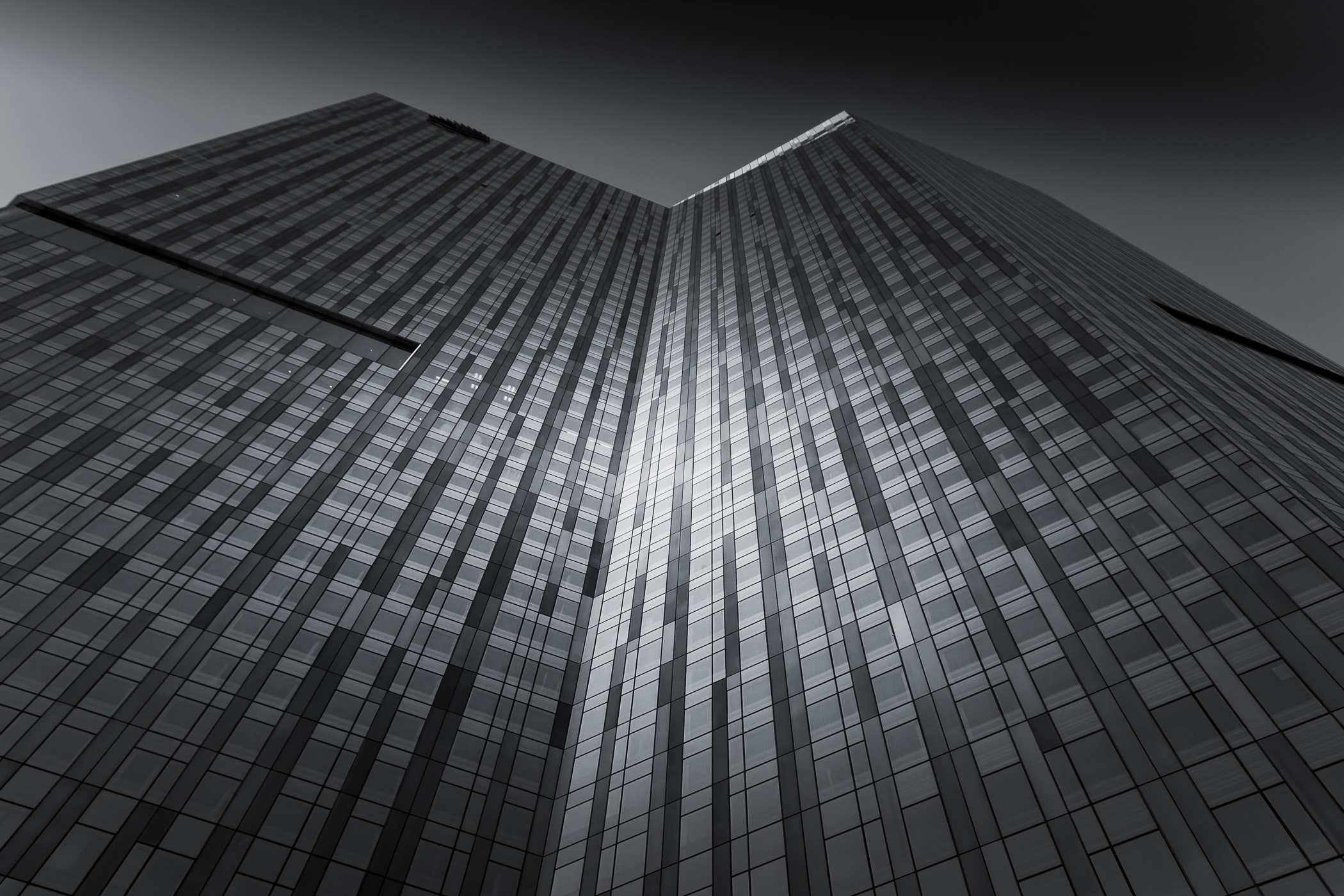 Las Vegas' Mandarin Oriental Hotel rises into the desert sky over CityCenter.