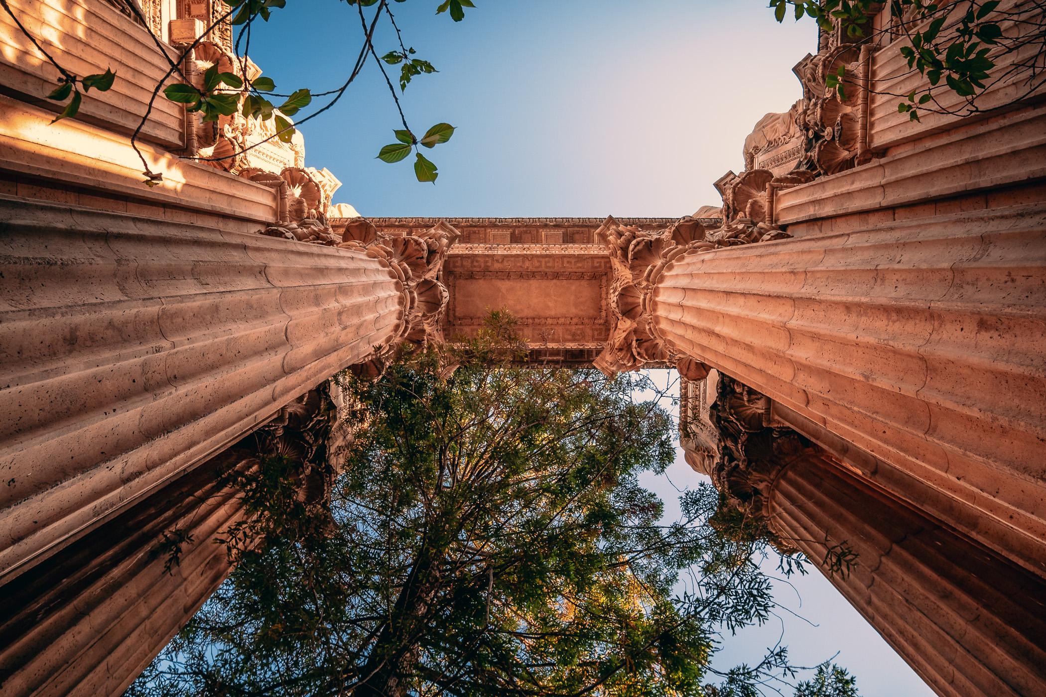 Architectural detail of San Francisco's Palace of Fine Arts.